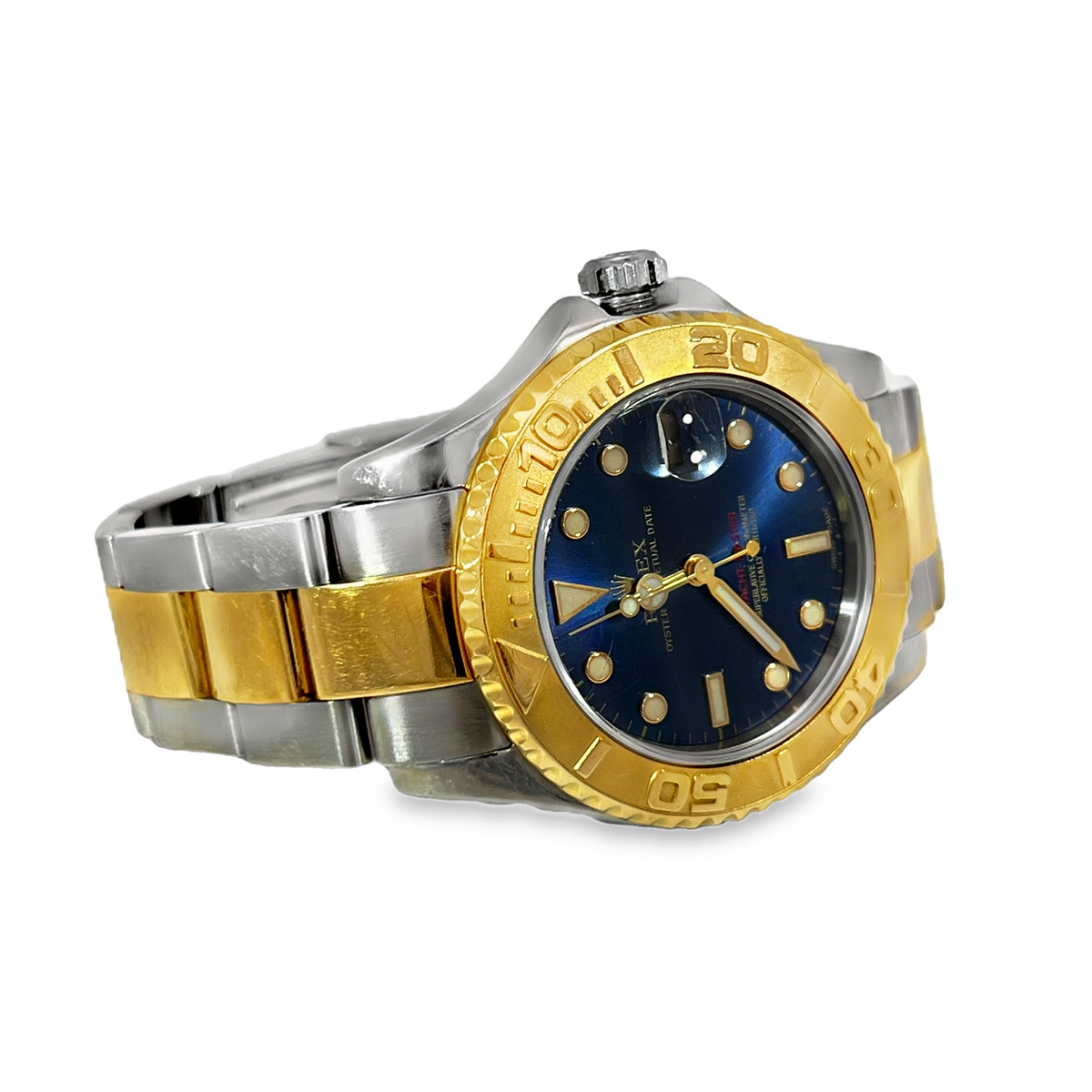 Pre-Owned Rolex Yacht-Master 35 Two-Tone Blue Dial Ref. 168623 – Full Set 2007