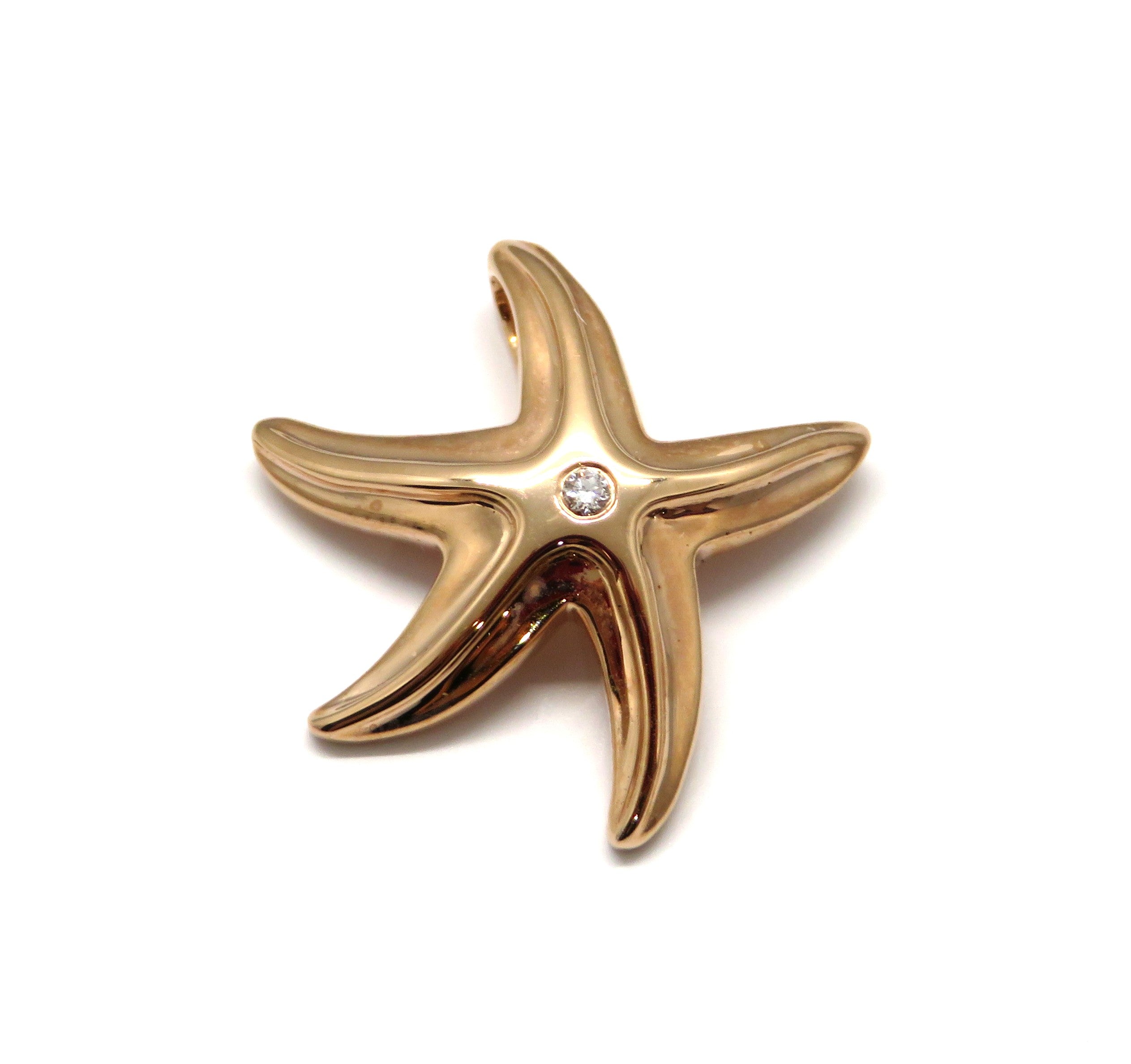 14kt Rose Gold Diamond Starfish Pendant