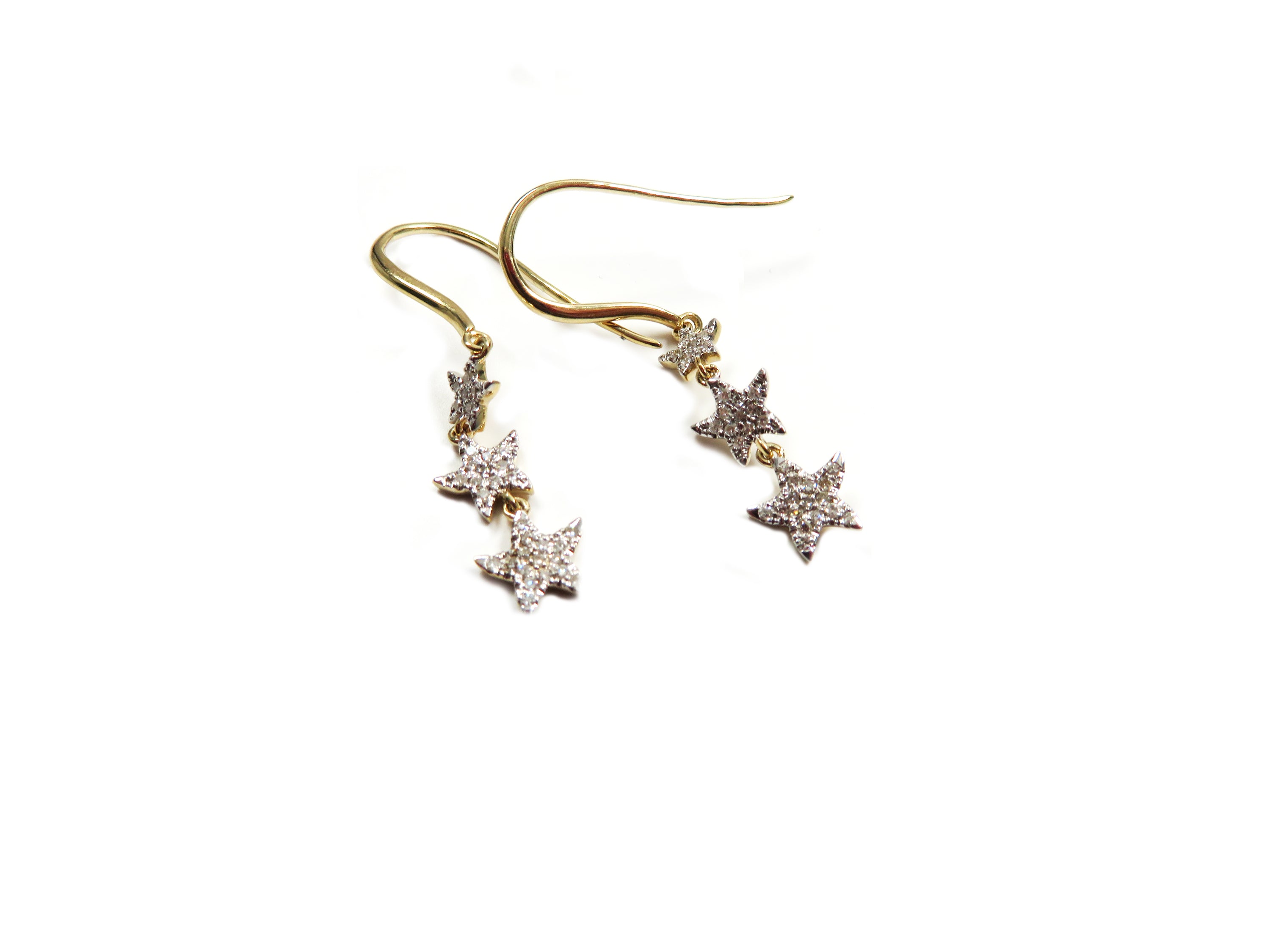 14kt yg 6 Starfish drop diamon