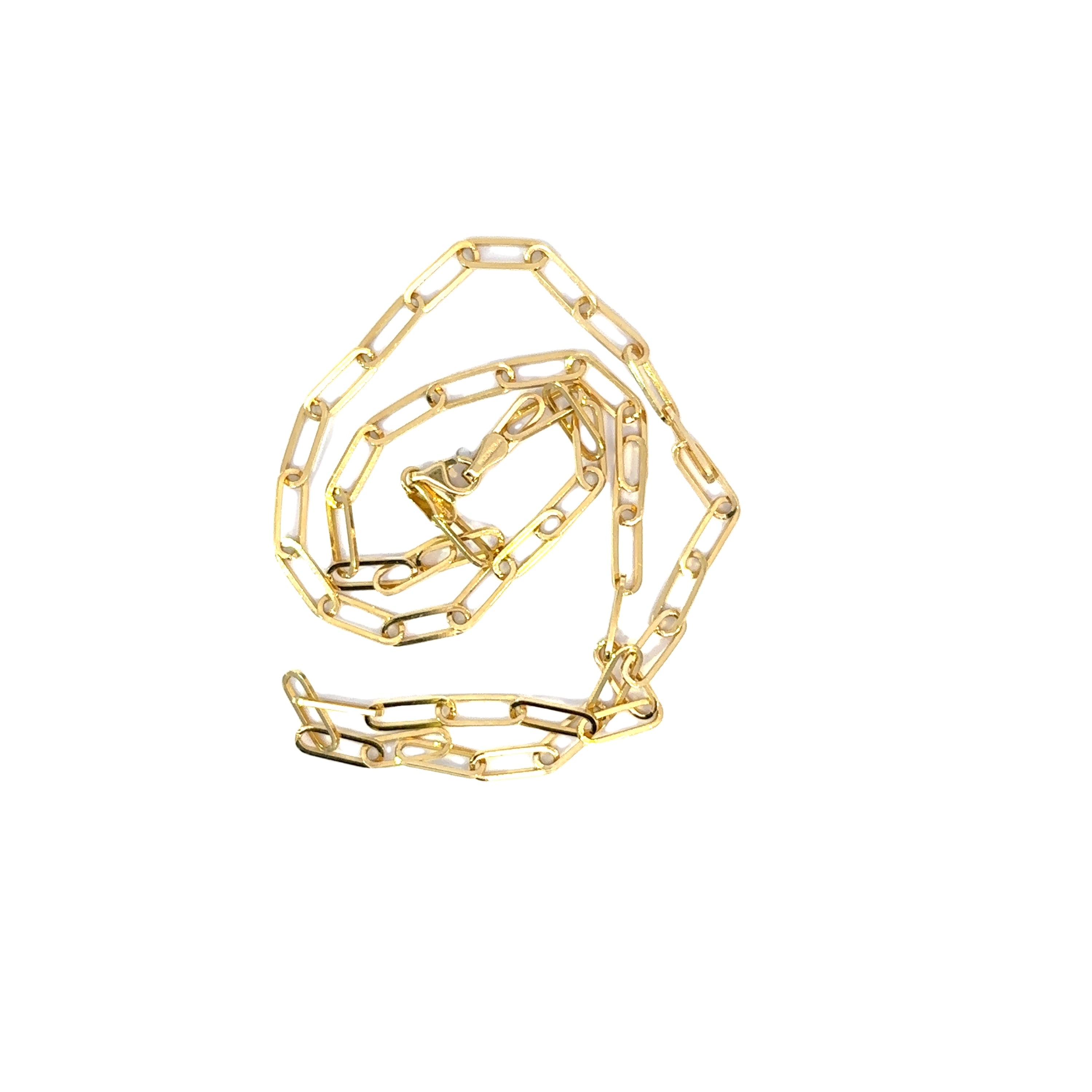 14k yg flat oval link 
18"
3
