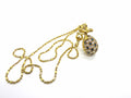 18kt Yellow Gold Diamond and Blue Sapphire Egg Style Pendant Necklace