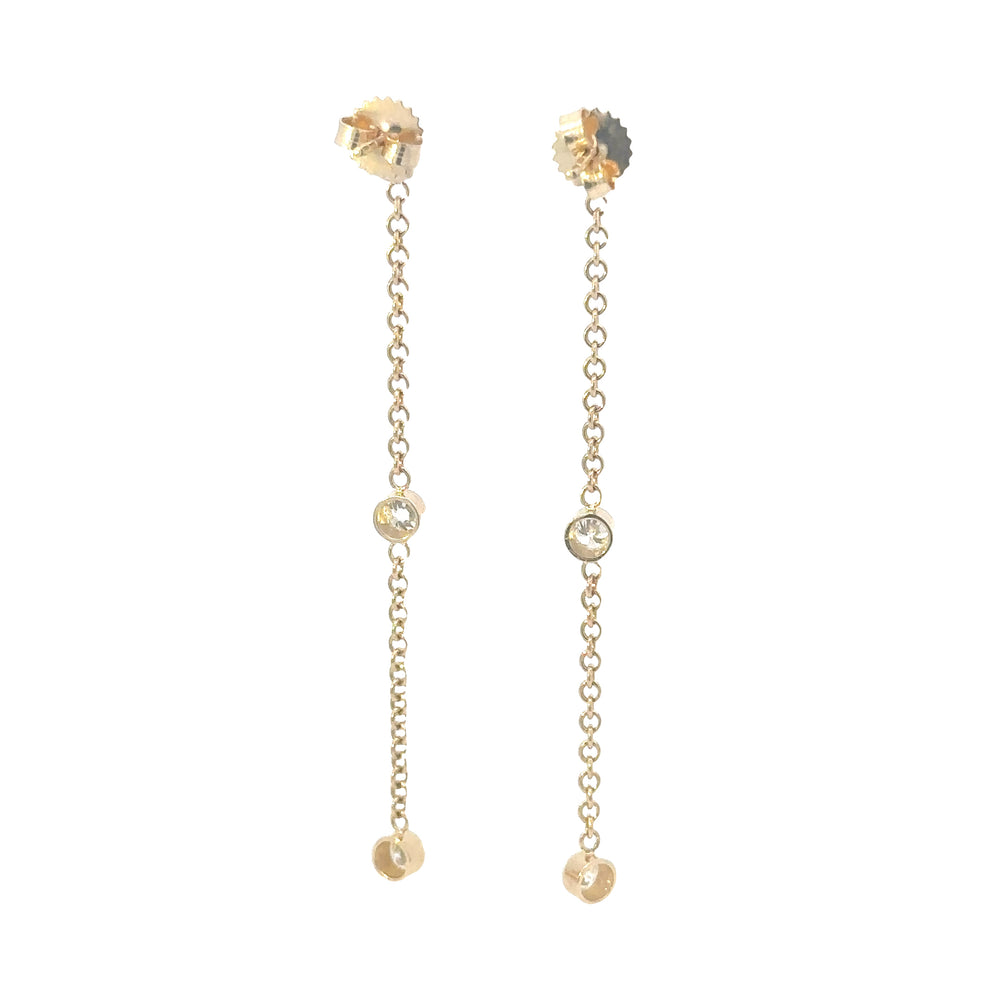 14kt yg 6 Diamond Dangle Earri