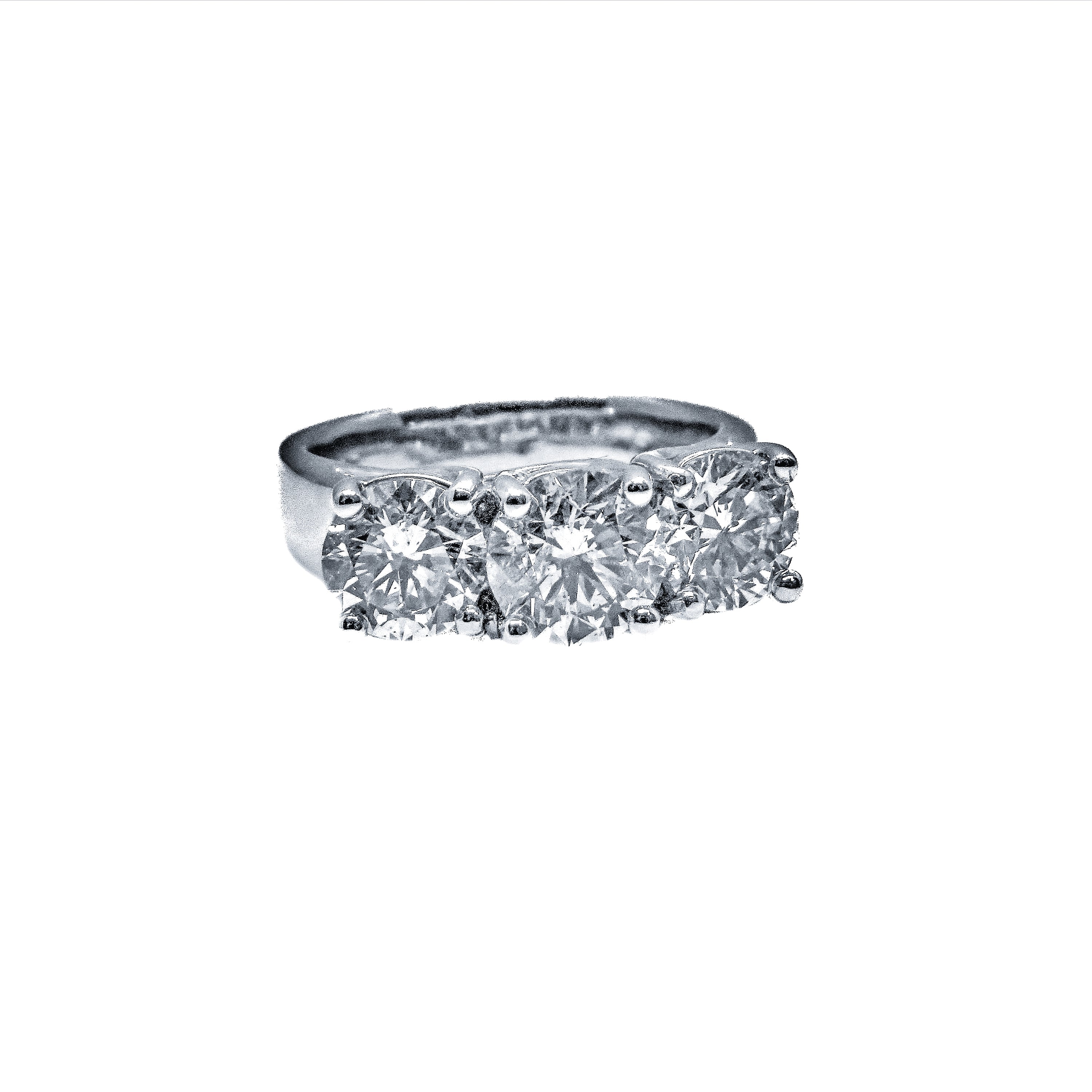 Platinum Three Stone Round Brilliant Diamond Ring