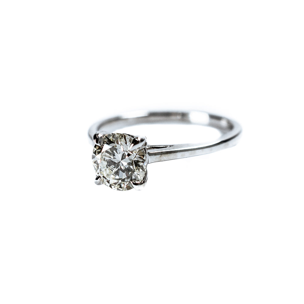 14K White Gold GIA Certified Round Brilliant Diamond Engagement Ring