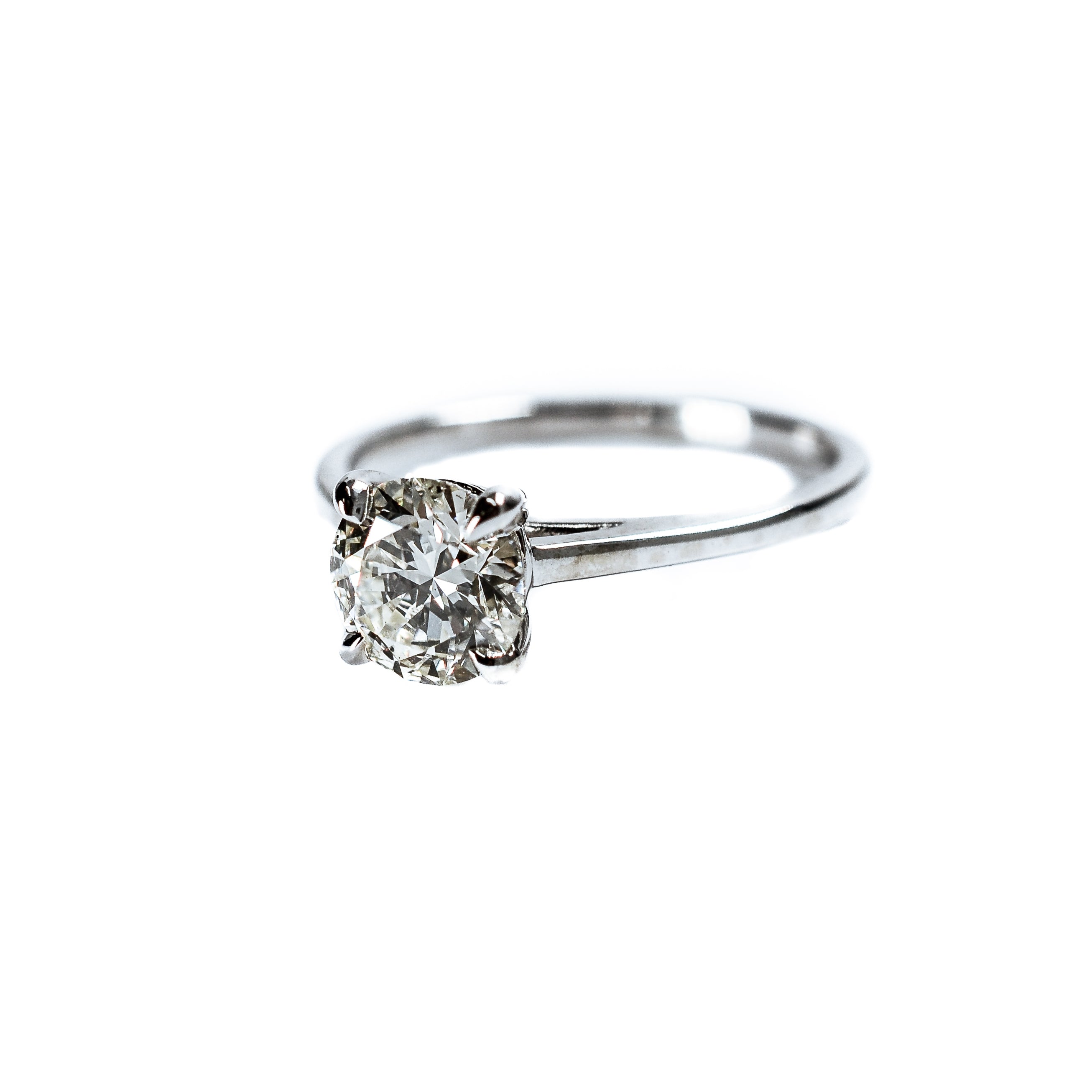14K White Gold GIA Certified Round Brilliant Diamond Engagement Ring