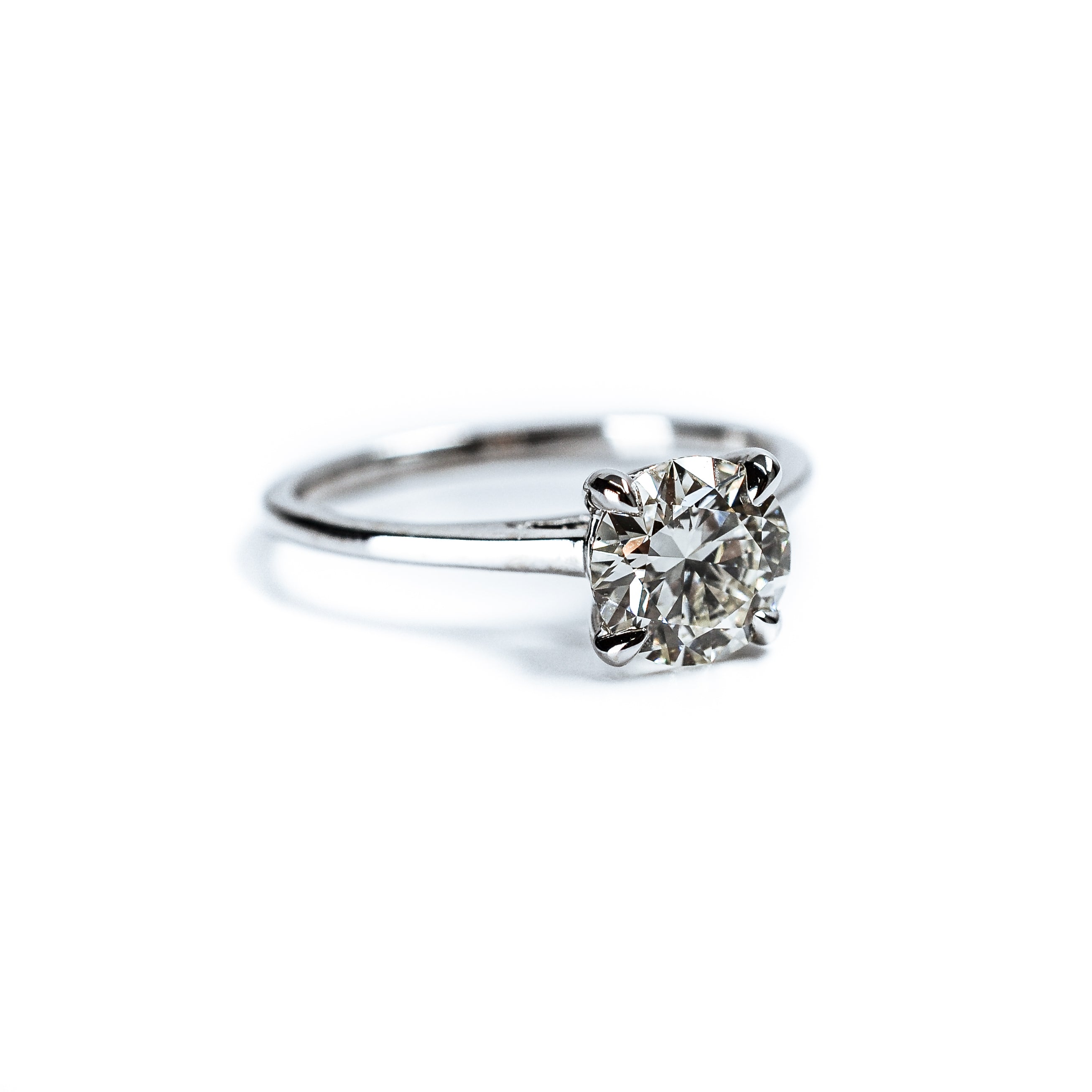 14K White Gold GIA Certified Round Brilliant Diamond Engagement Ring