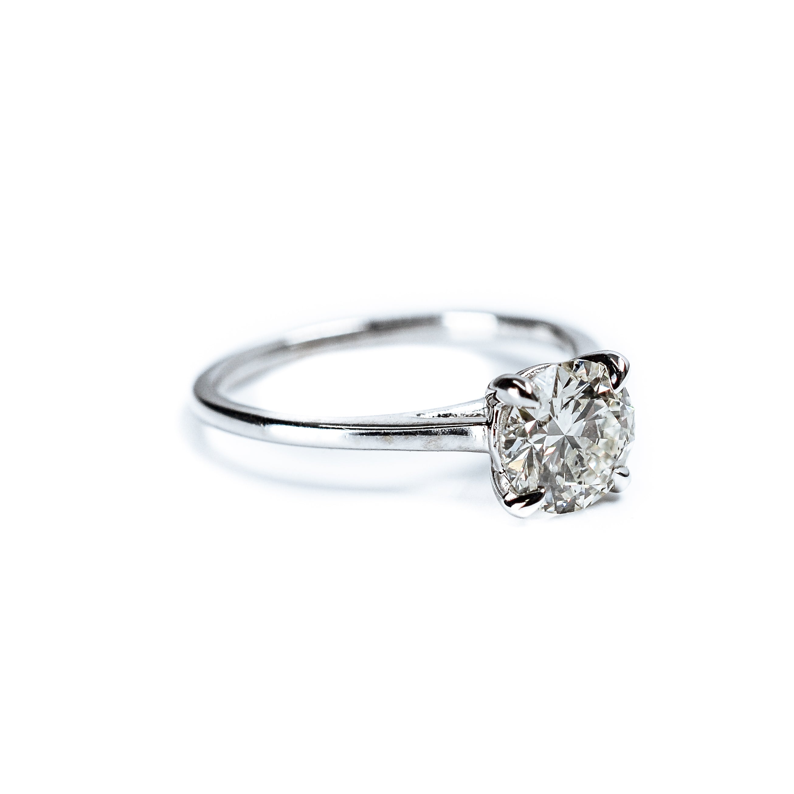 14K White Gold GIA Certified Round Brilliant Diamond Engagement Ring
