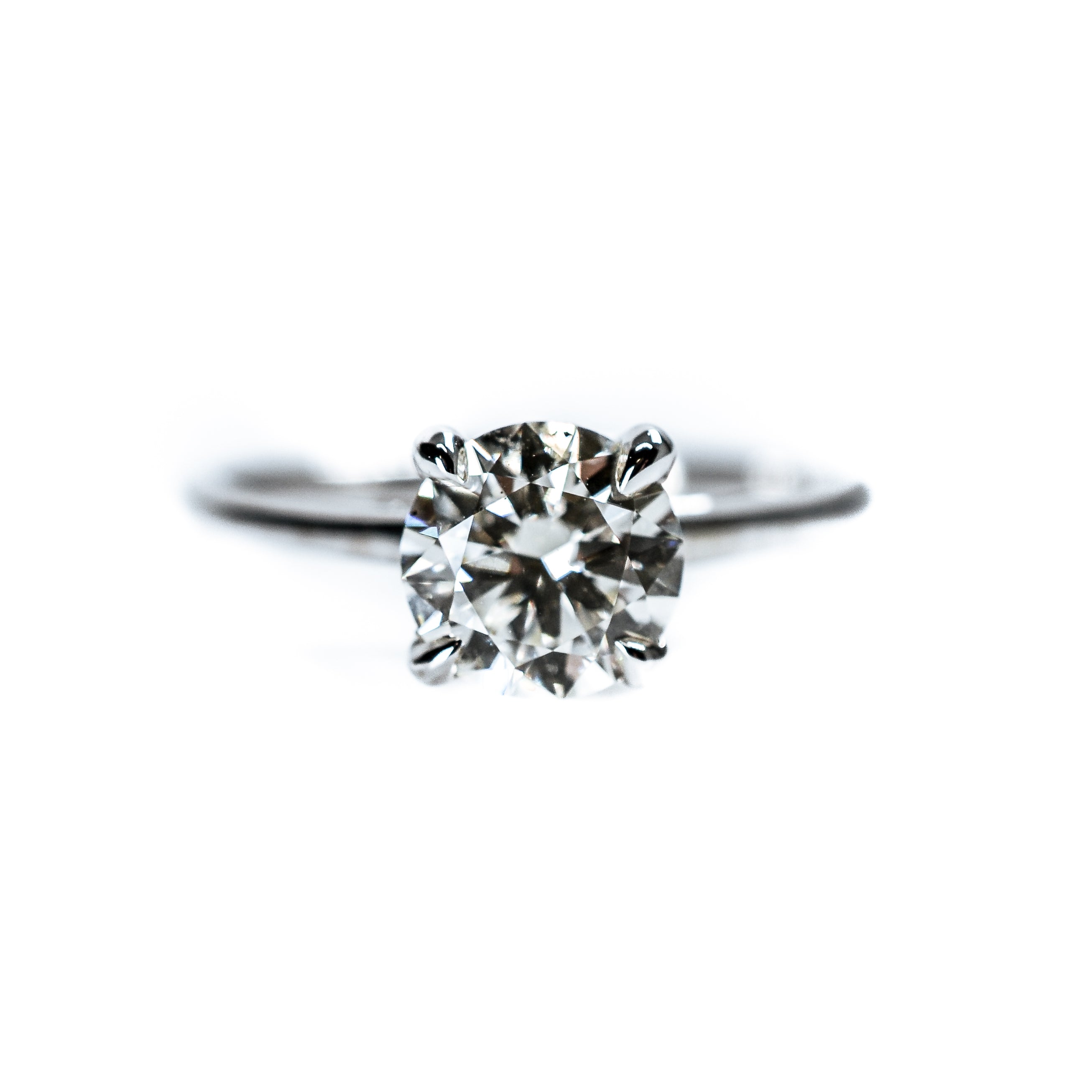 14K White Gold GIA Certified Round Brilliant Diamond Engagement Ring