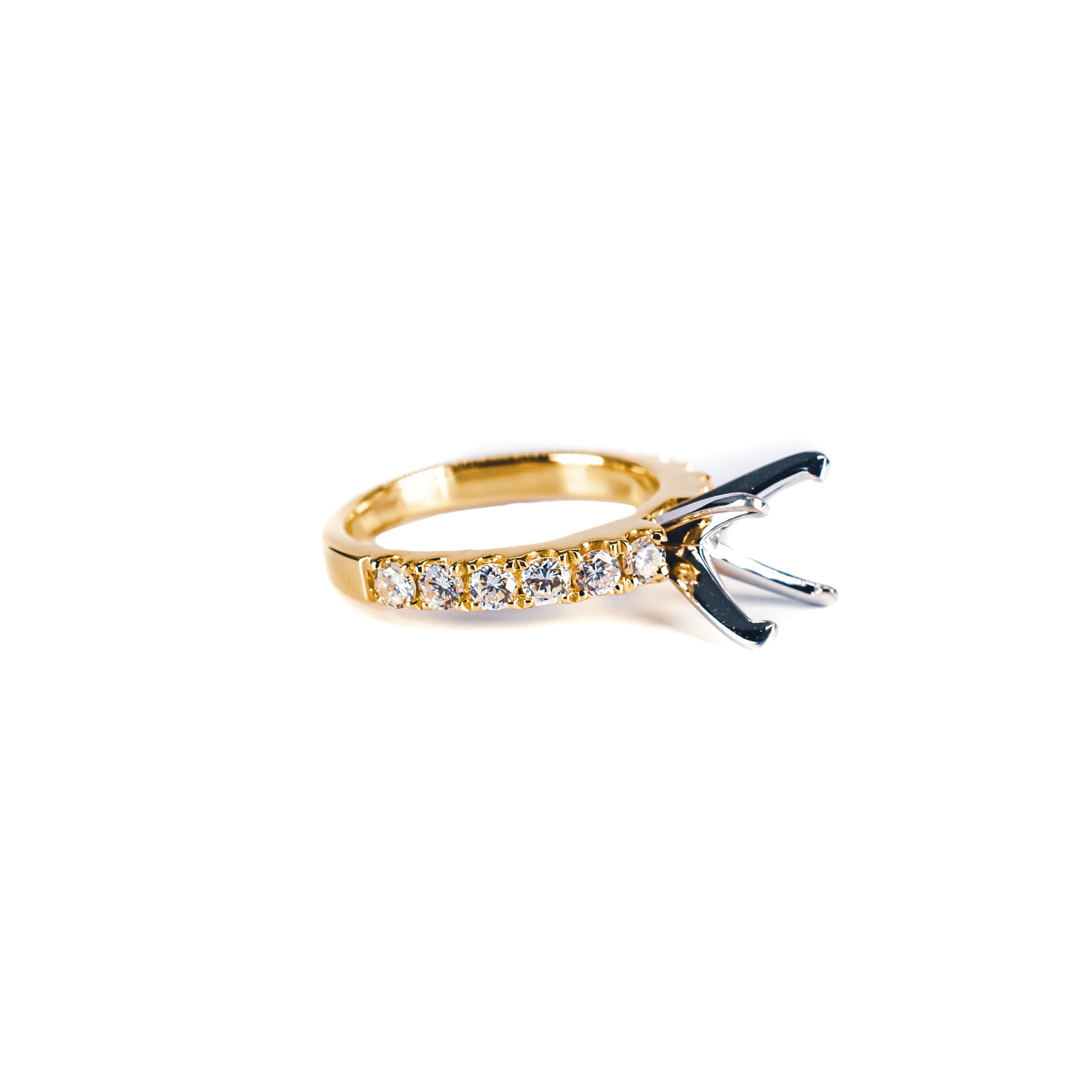 18K Two-Tone Diamond Semi-Mount Engagement Ring