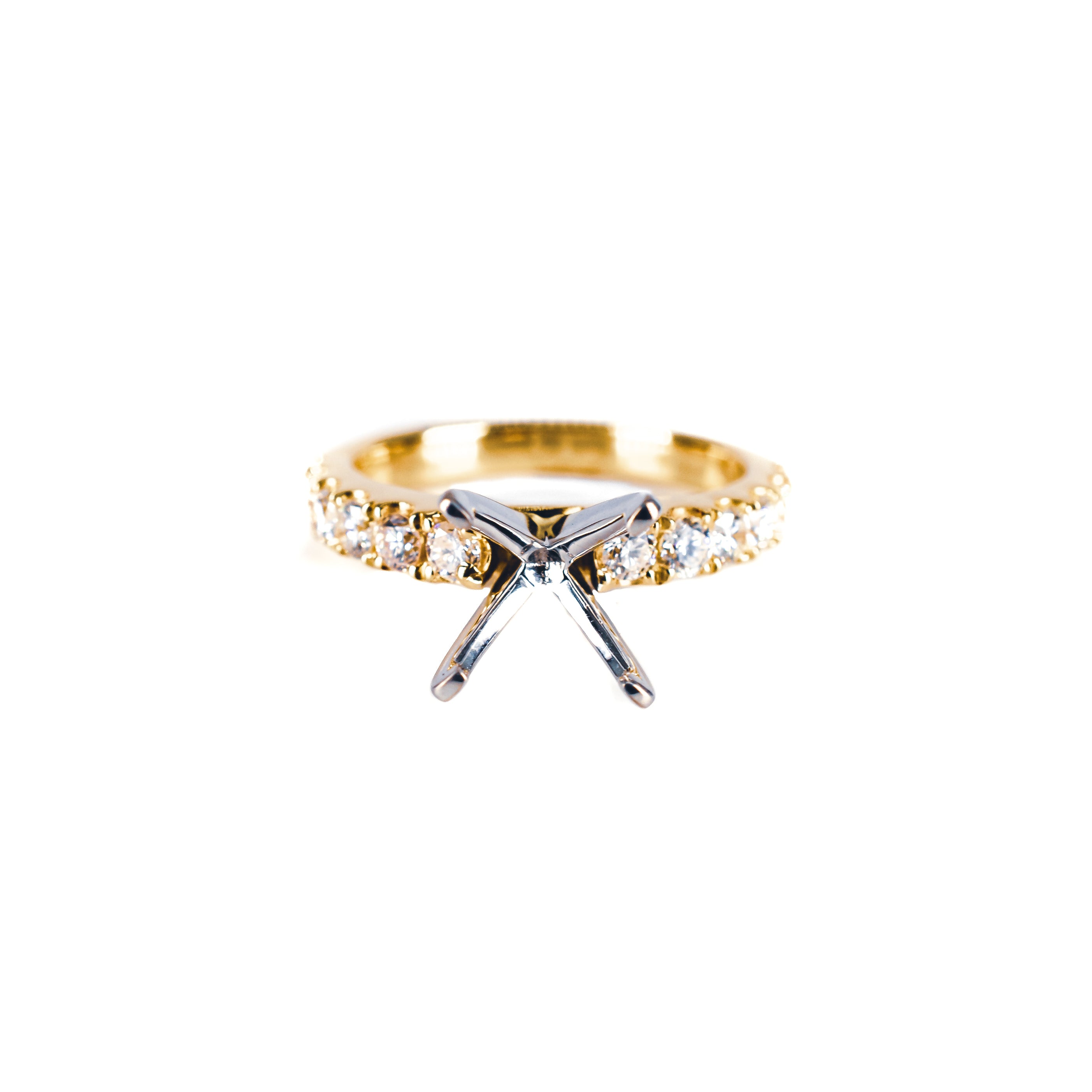 18K Two-Tone Diamond Semi-Mount Engagement Ring