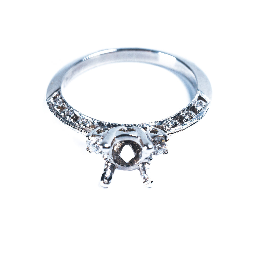 Tacori Platinum Diamond Semi-Mount Engagement Ring