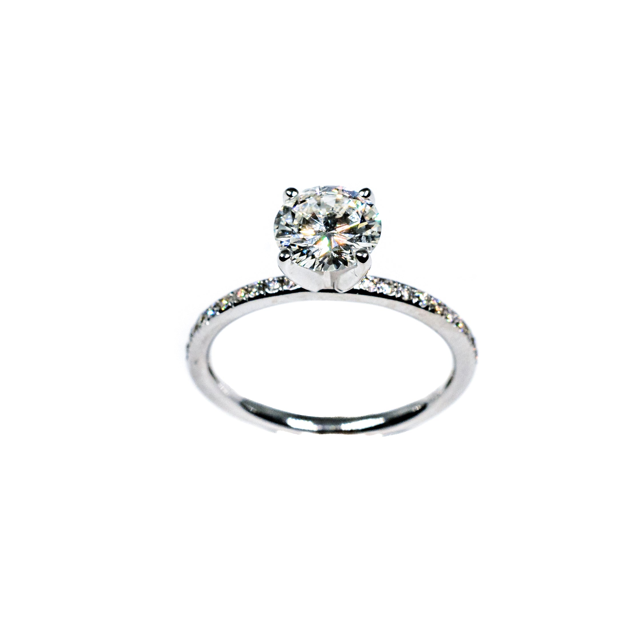 18K White Gold Pavé Diamond Semi-Mount Engagement Ring