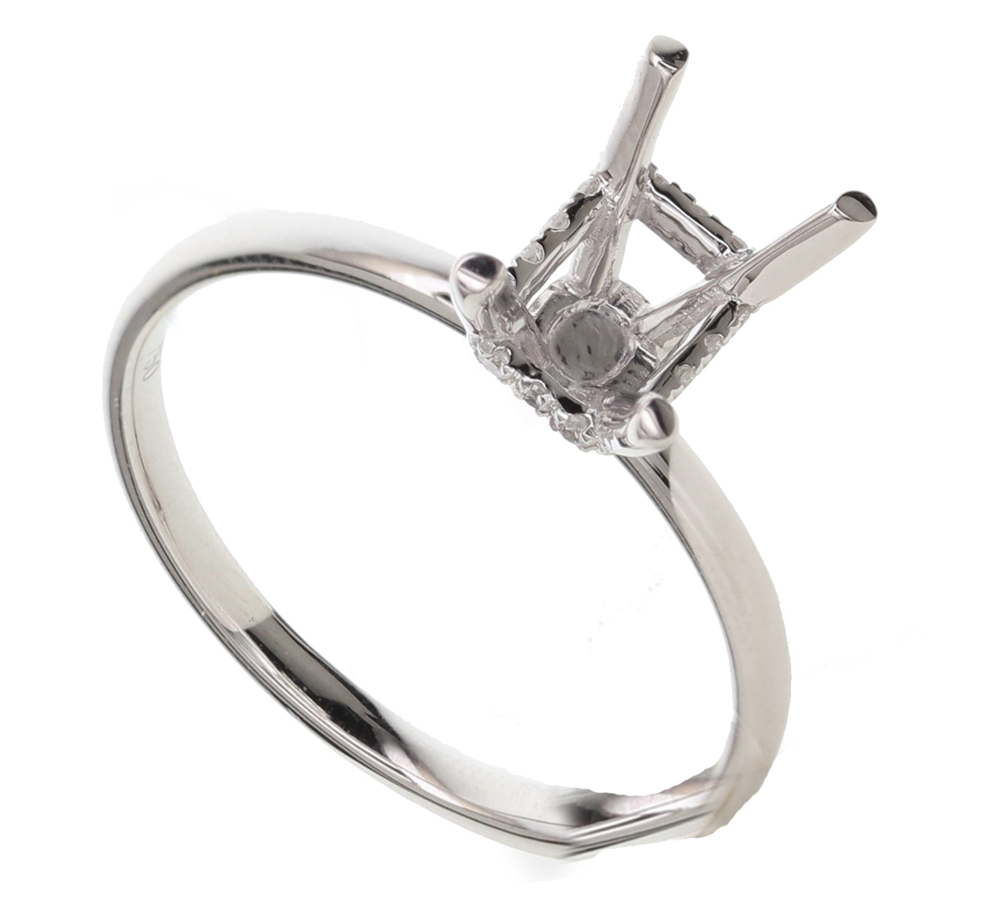 18K White Gold Diamond Semi-Mount Engagement Ring