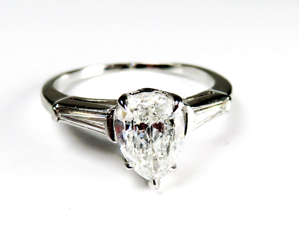 -E- Plat Eng Ring .94ct PS G S