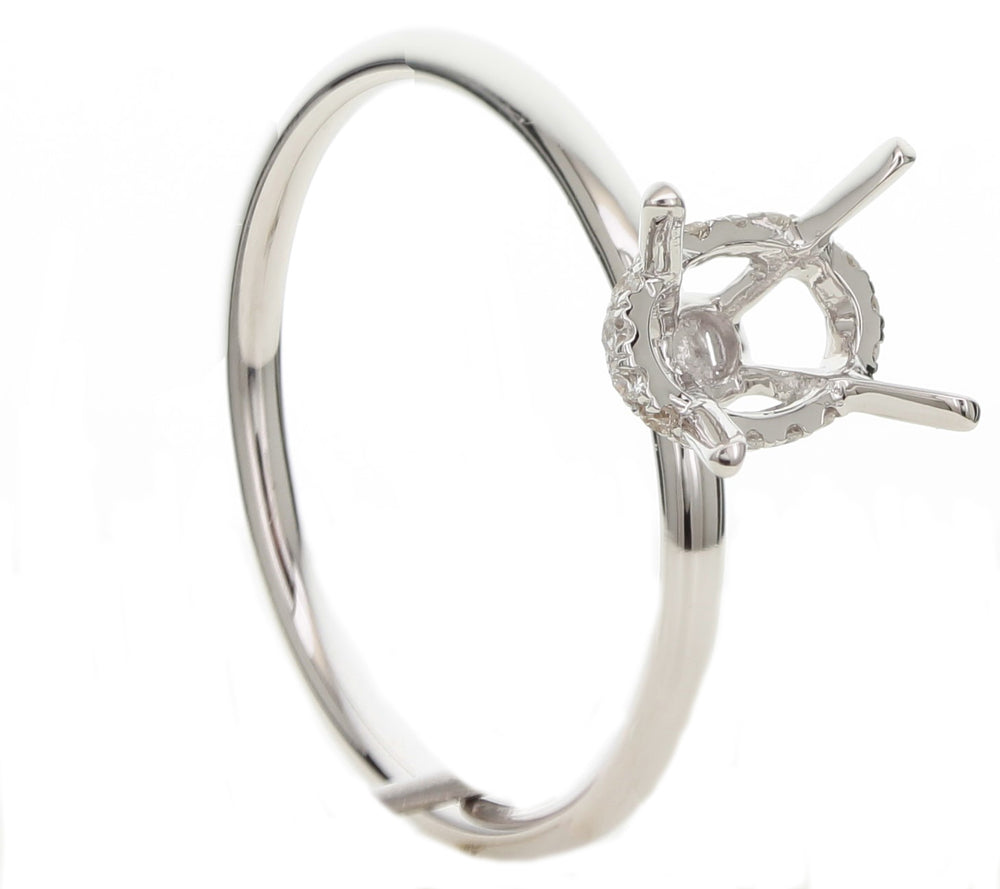 18K White Gold Diamond Engagement Ring Mounting