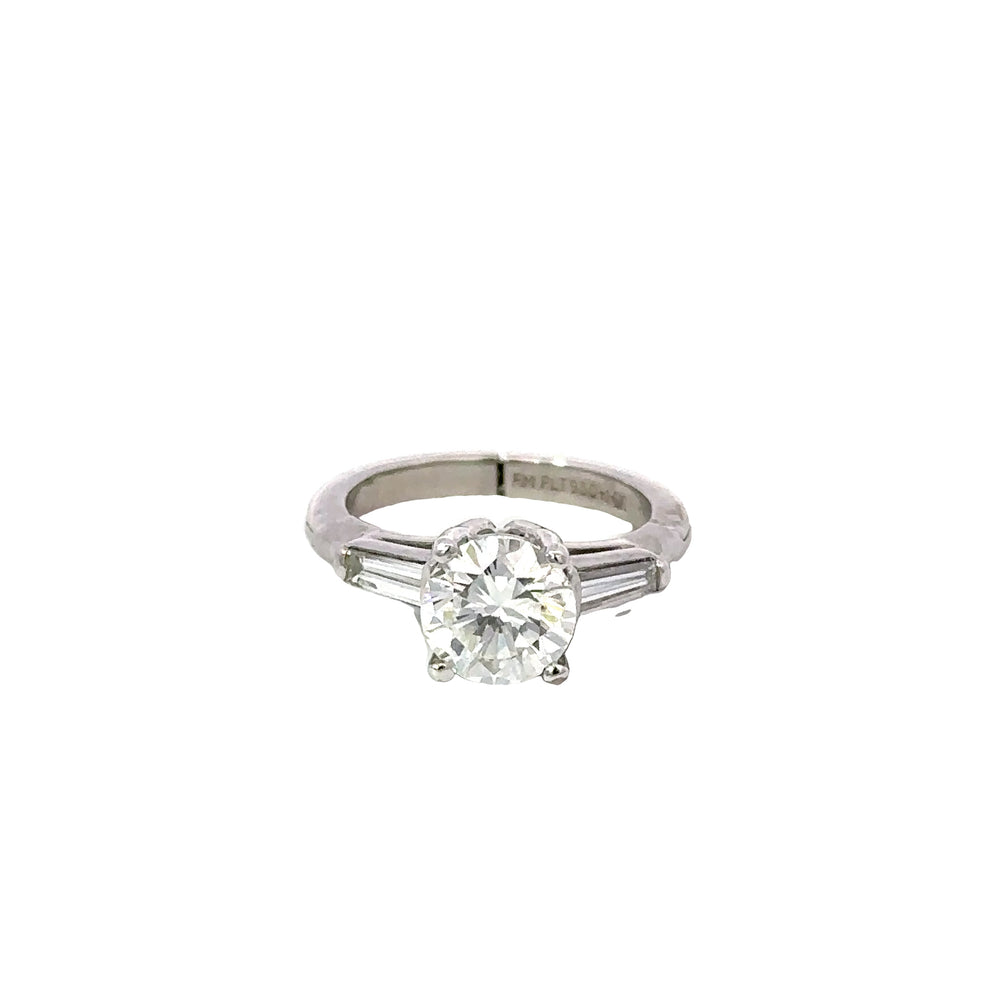Estate Platinum & 14K White Gold Diamond Engagement Ring GIA Certified 1.85 Carat Total