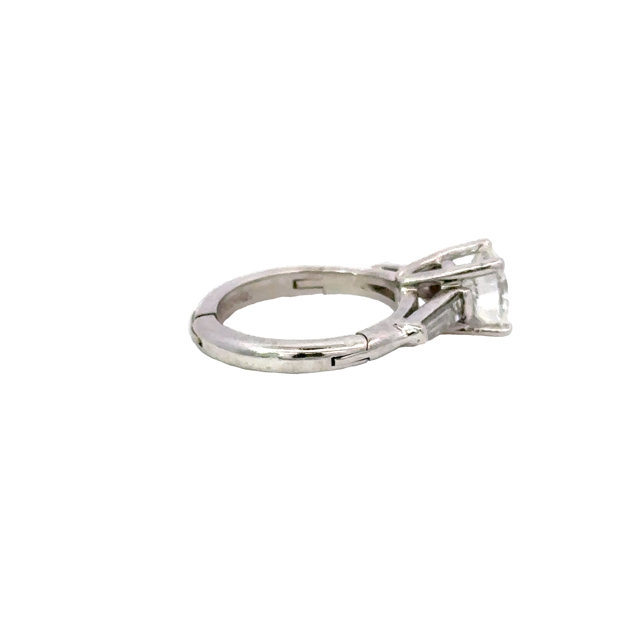 Estate Platinum & 14K White Gold Diamond Engagement Ring GIA Certified 1.85 Carat Total