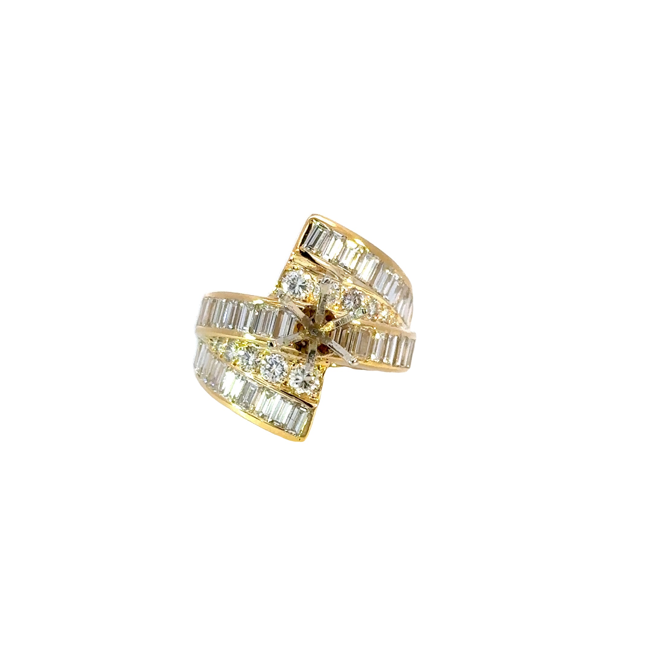 18kt yg engagement ring mounti