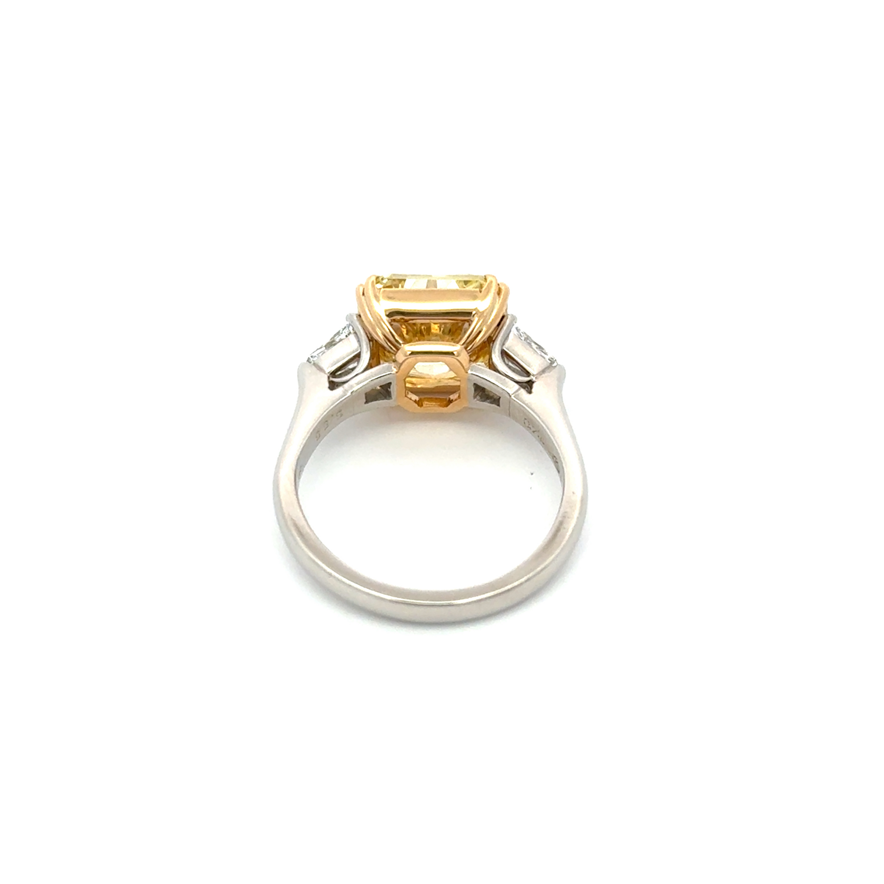 Platinum & 18K Yellow Gold Fancy Intense Yellow Diamond Ring 5.65ct GIA VS2