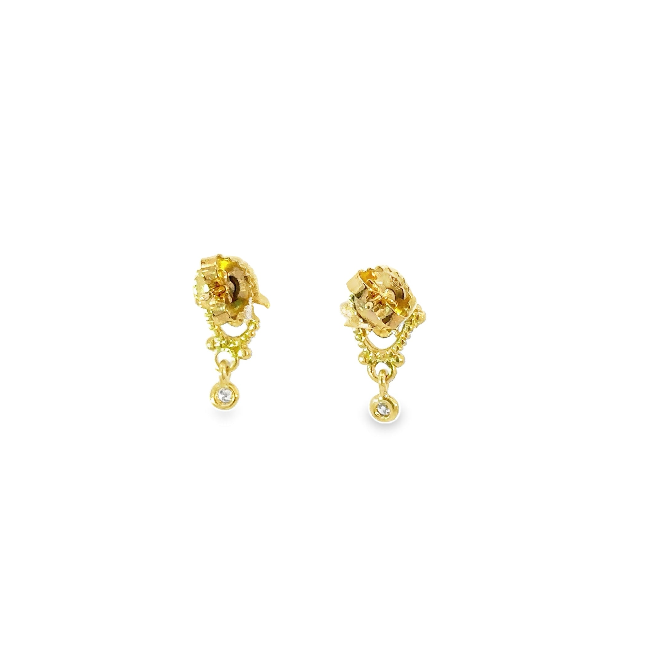 -E- 18kt yg Diamond Earrings