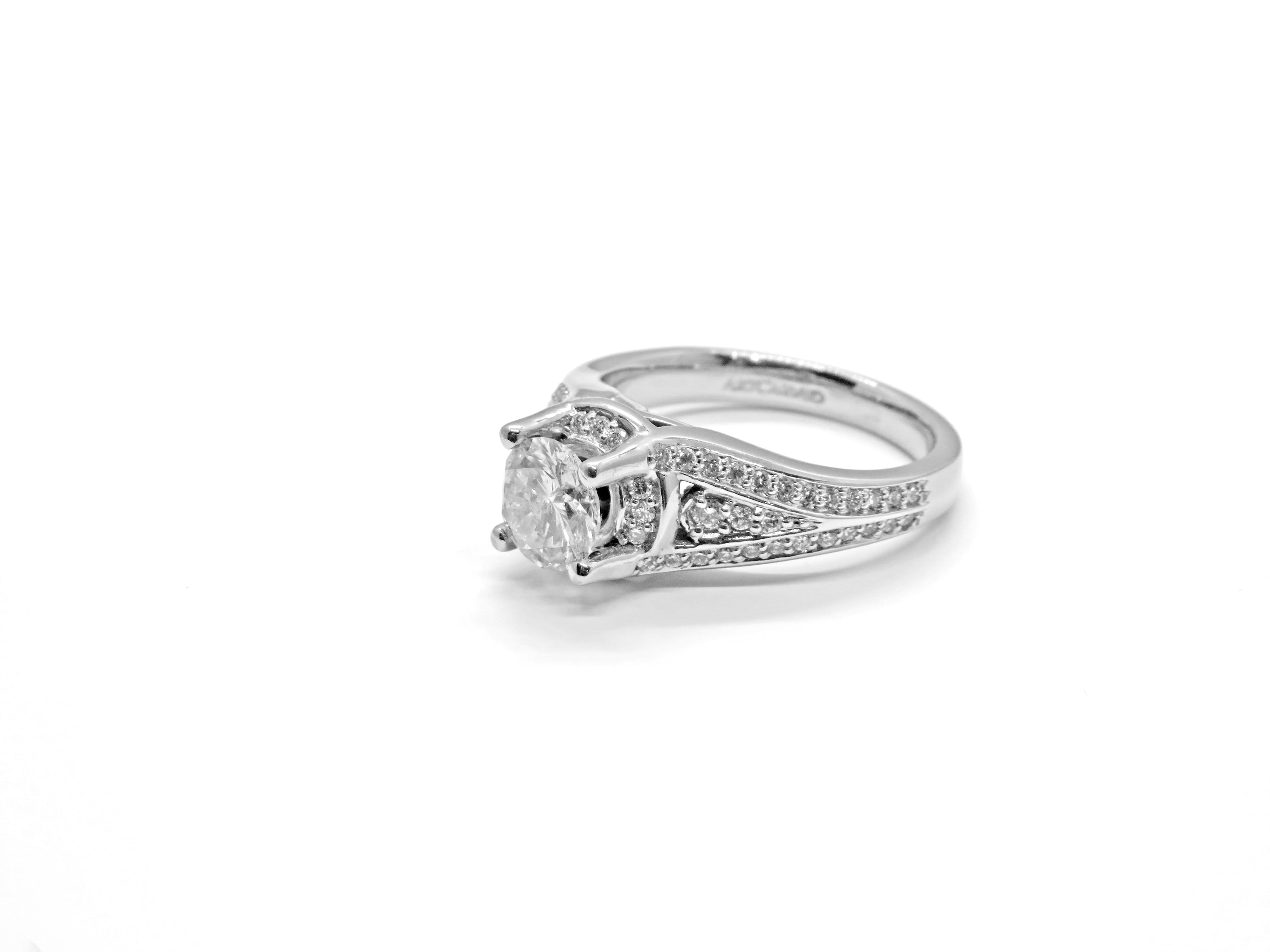 14K White Gold Engagement Ring