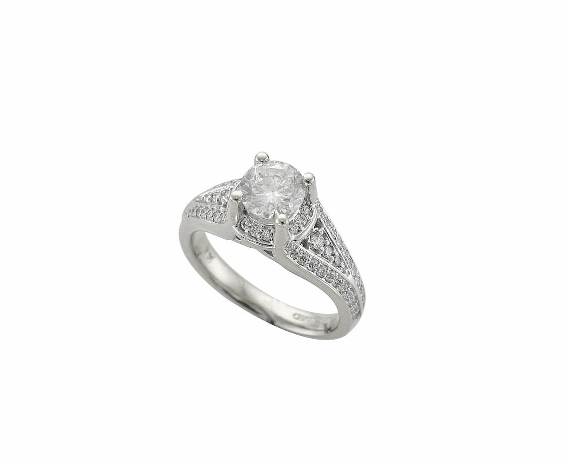 14K White Gold Engagement Ring