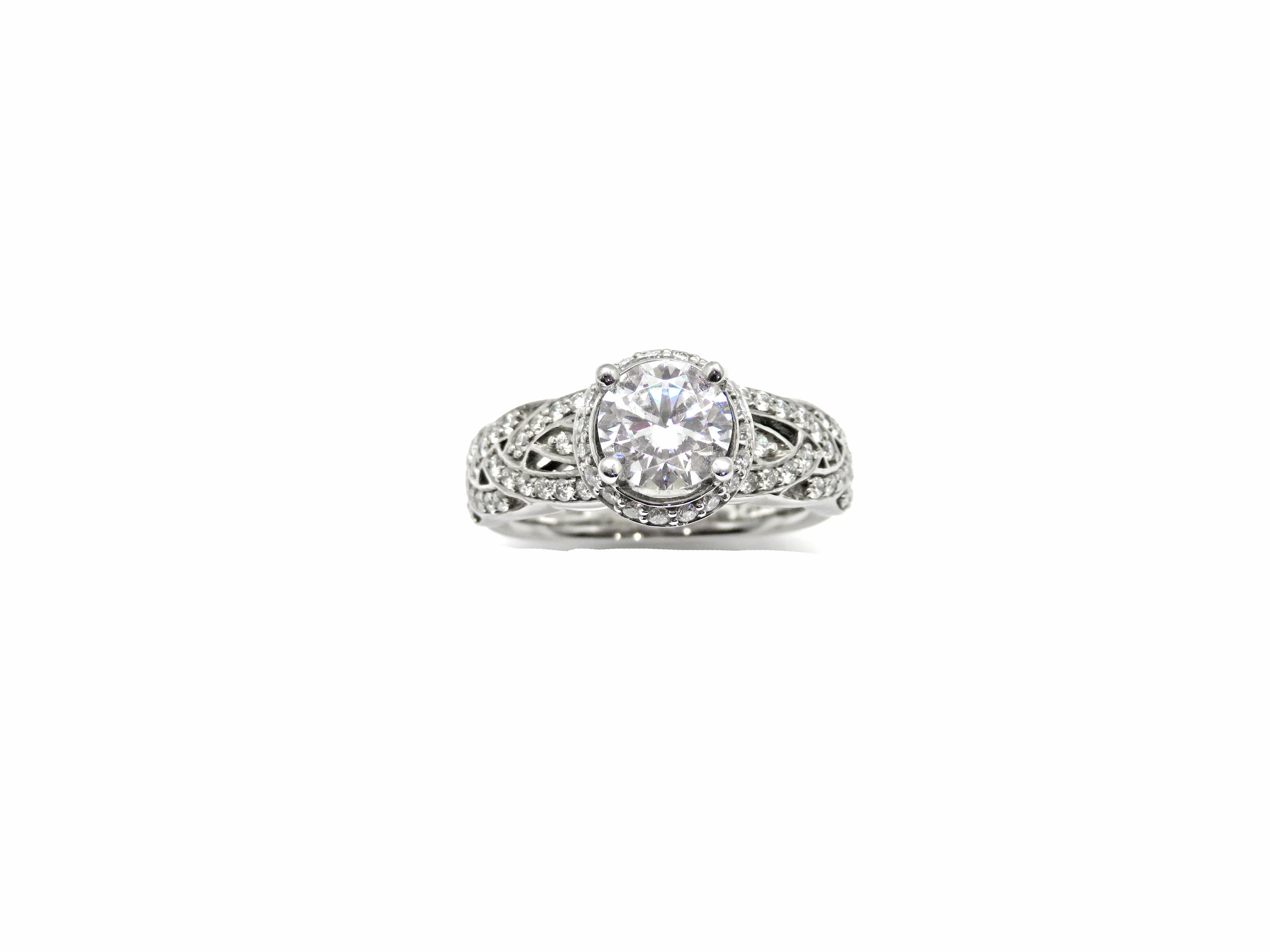 Palladium ArtCarved Diamond Engagement Ring Mount