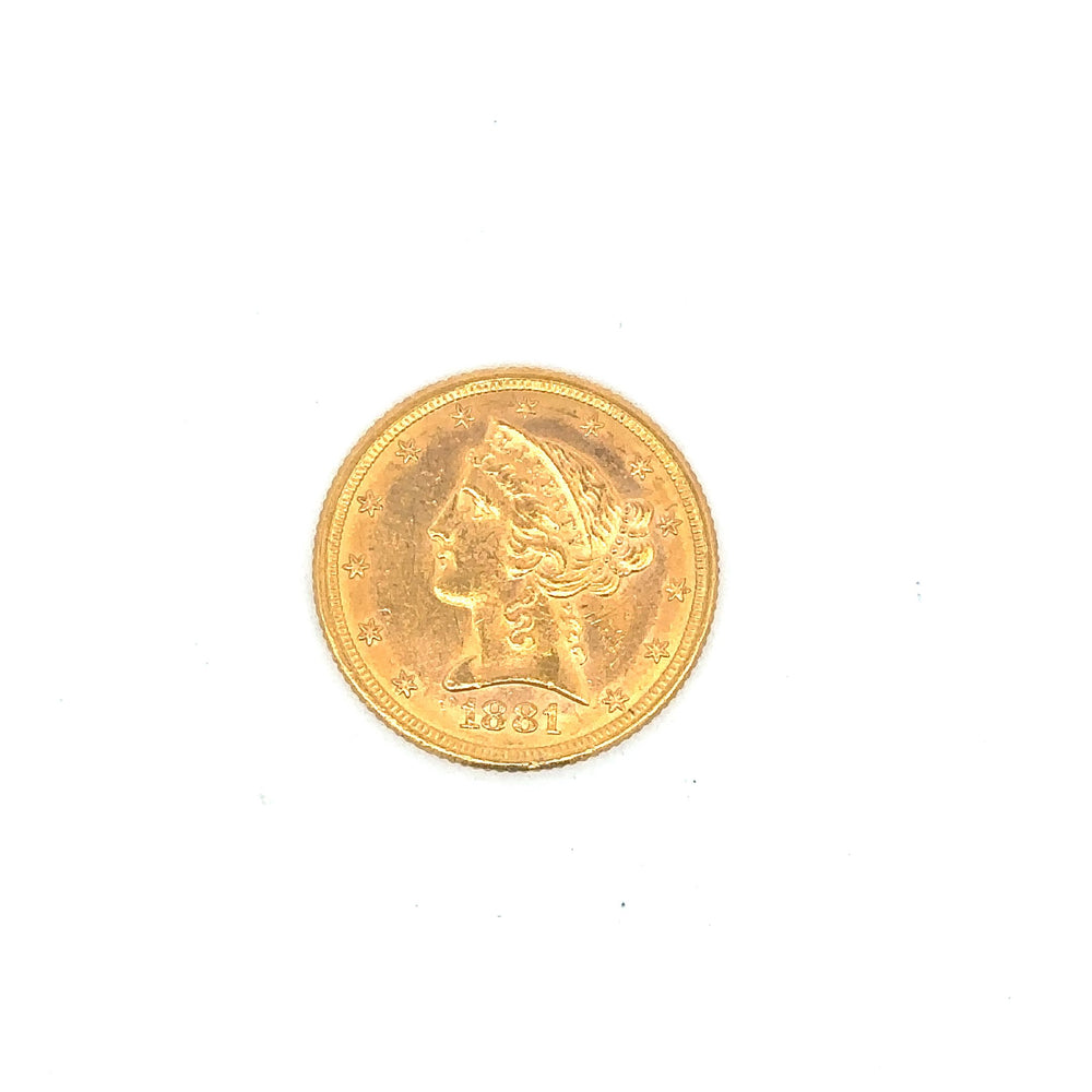 1881 US $5 Gold Coin
MS 62
N