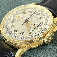 18k Yellow Gold Vintage Chronograph 33mm Tiffany Dial Breguet Numerals. 130J