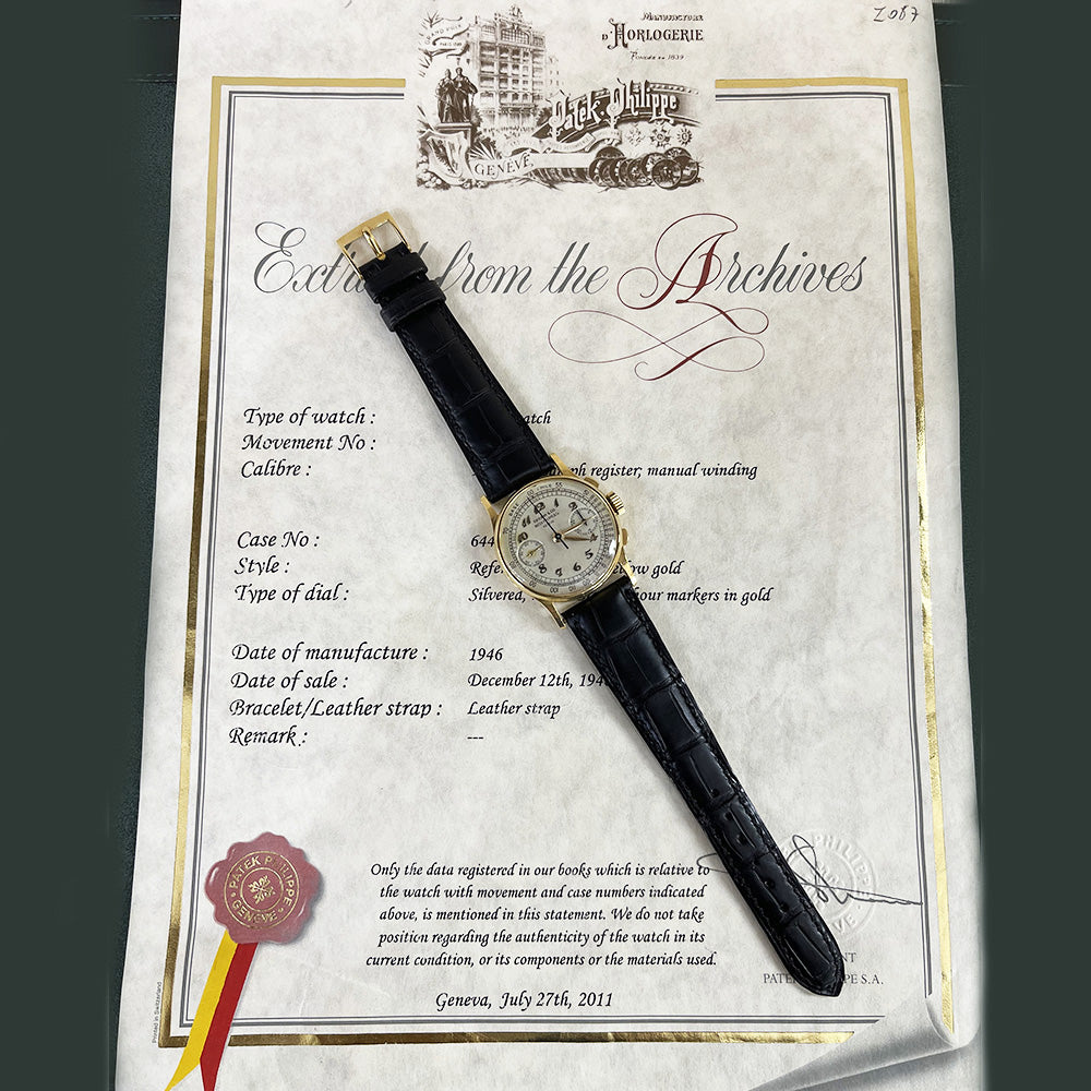 18k Yellow Gold Vintage Chronograph 33mm Tiffany Dial Breguet Numerals. 130J