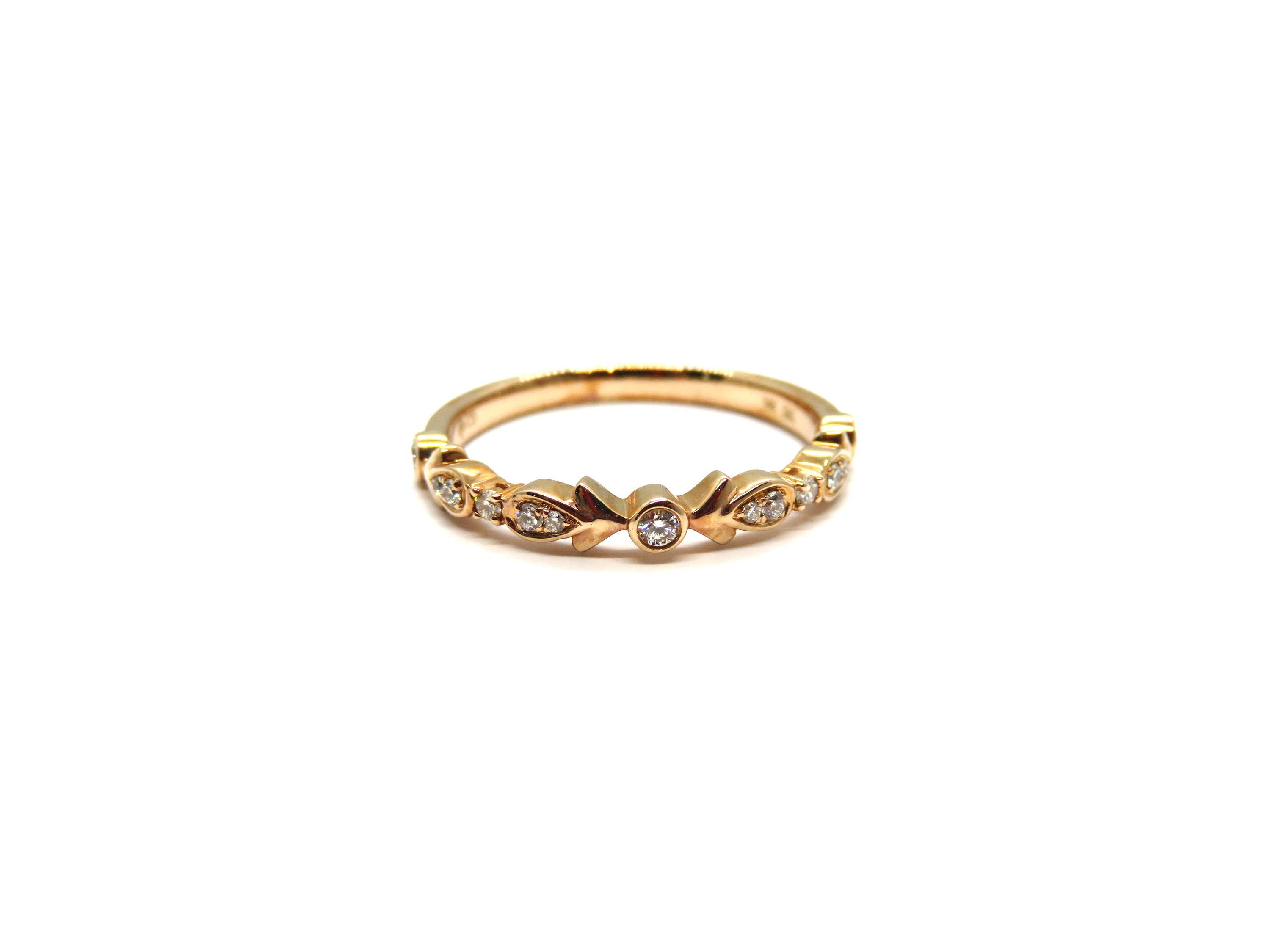 14kt Rose Gold Thin Style Diamond Stacking Ring