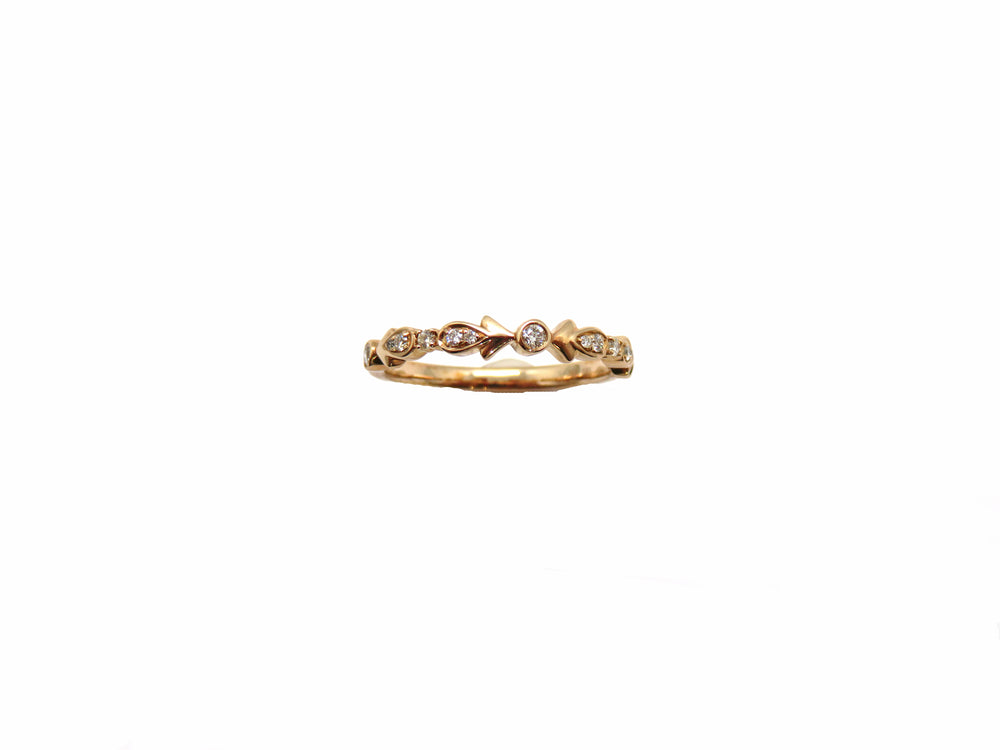 14kt Rose Gold Thin Style Diamond Stacking Ring