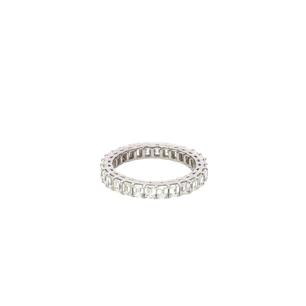18K Yellow Gold Emerald Cut Diamond Eternity Band 2.22 Carat Size 6