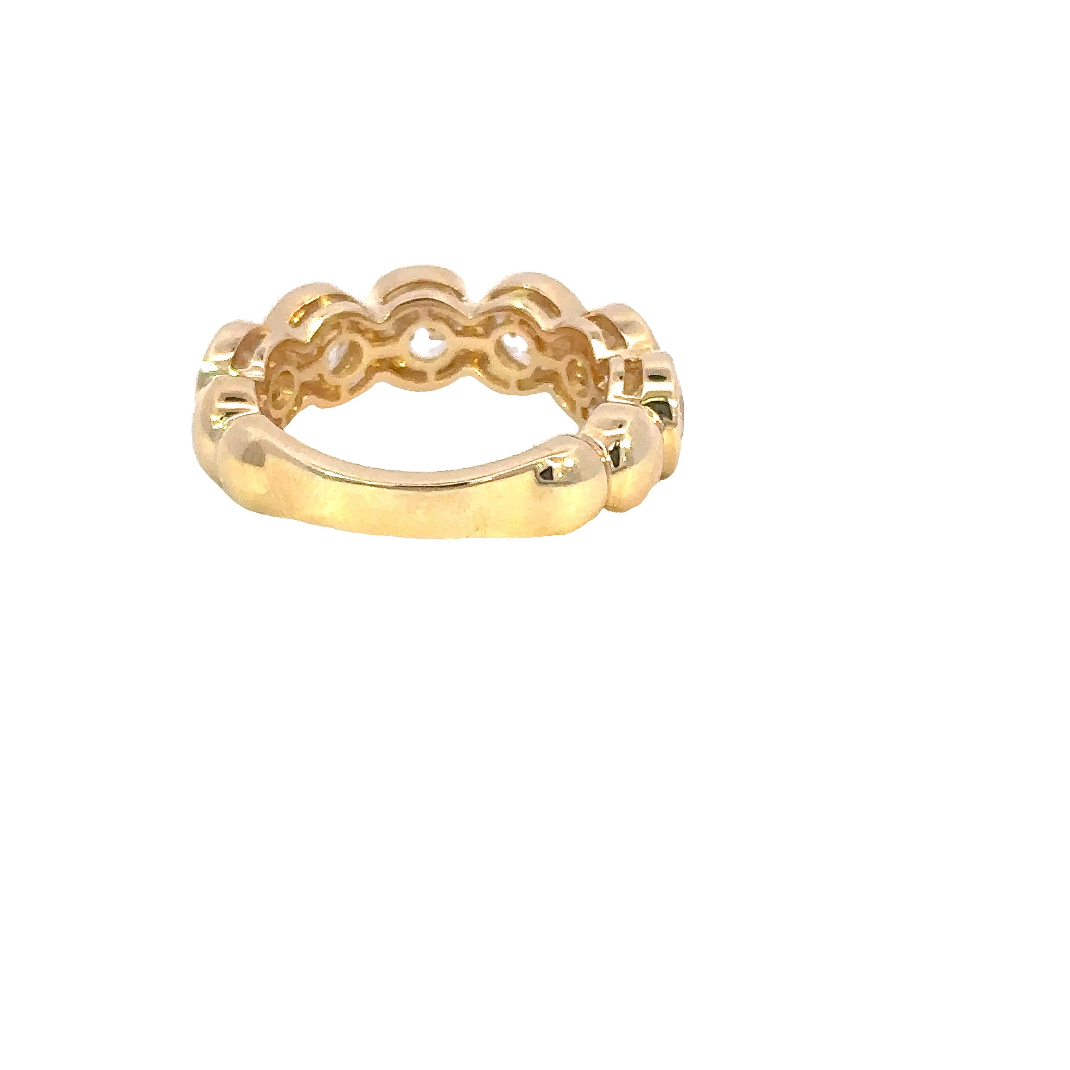 18K Yellow Gold 6 Diamond Bezel Band 3.20 Carat