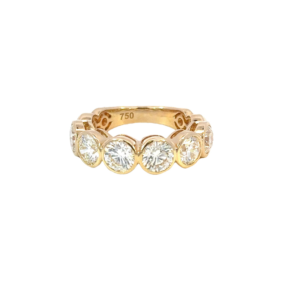 18K Yellow Gold 6 Diamond Bezel Band 3.20 Carat