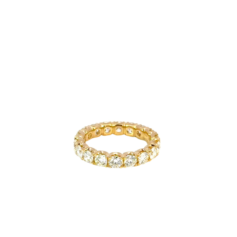 18K Yellow Gold Diamond Eternity Band Ring 2.59 Carat Total