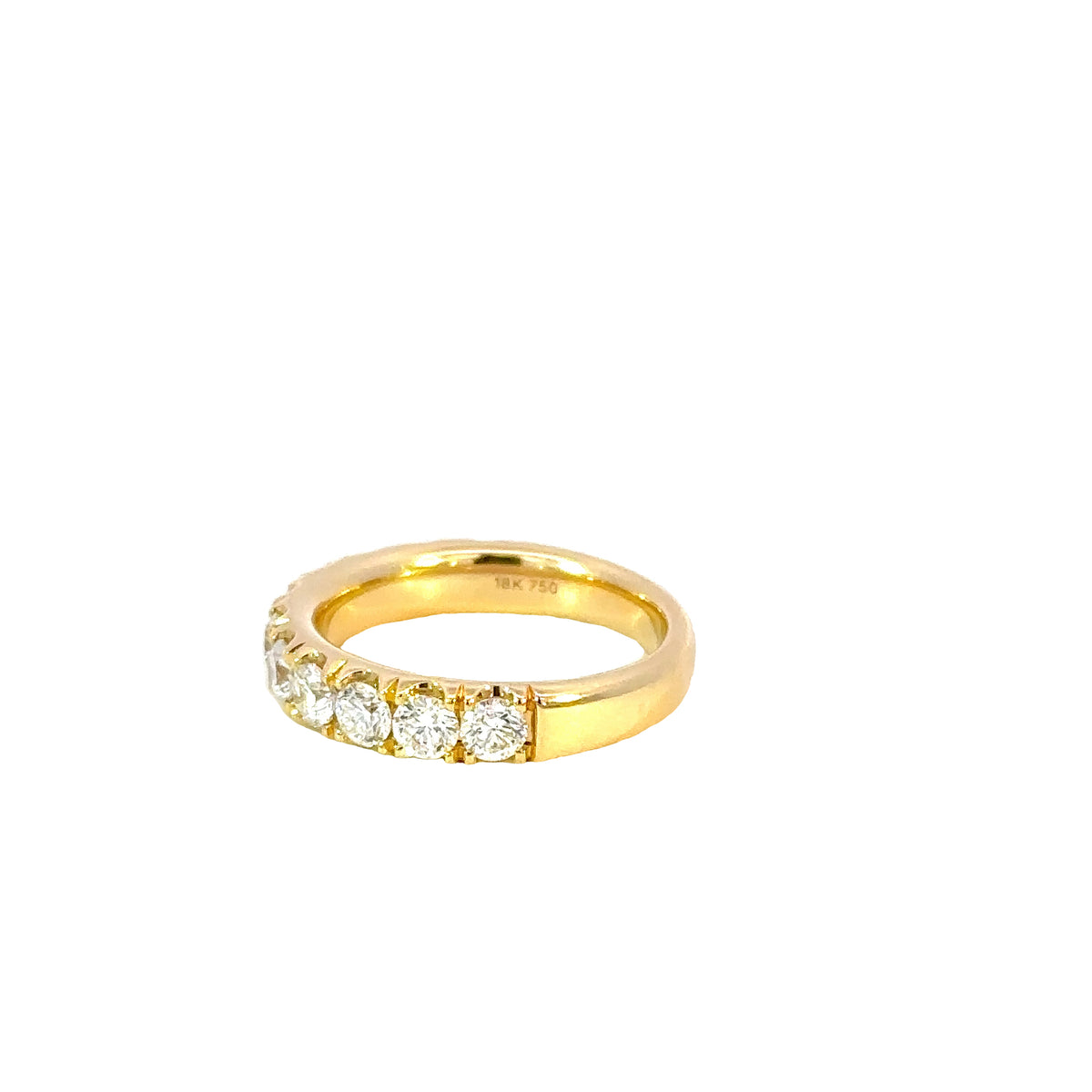 18K Yellow Gold Diamond Wedding Band Ring 1.63 Carat Total