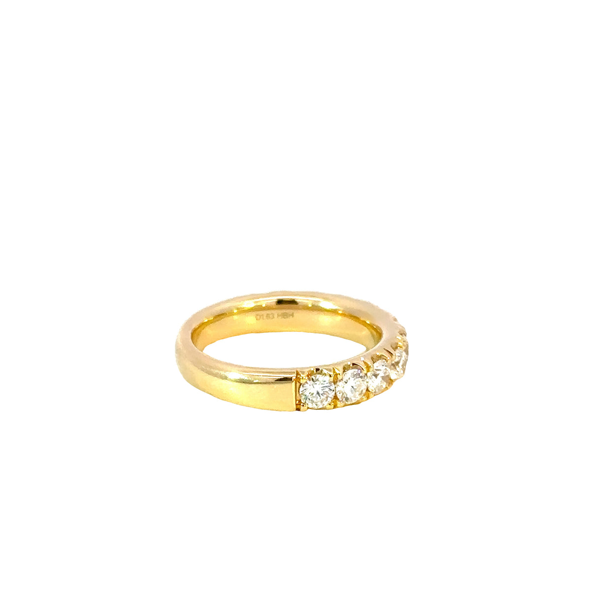 18K Yellow Gold Diamond Wedding Band Ring 1.63 Carat Total