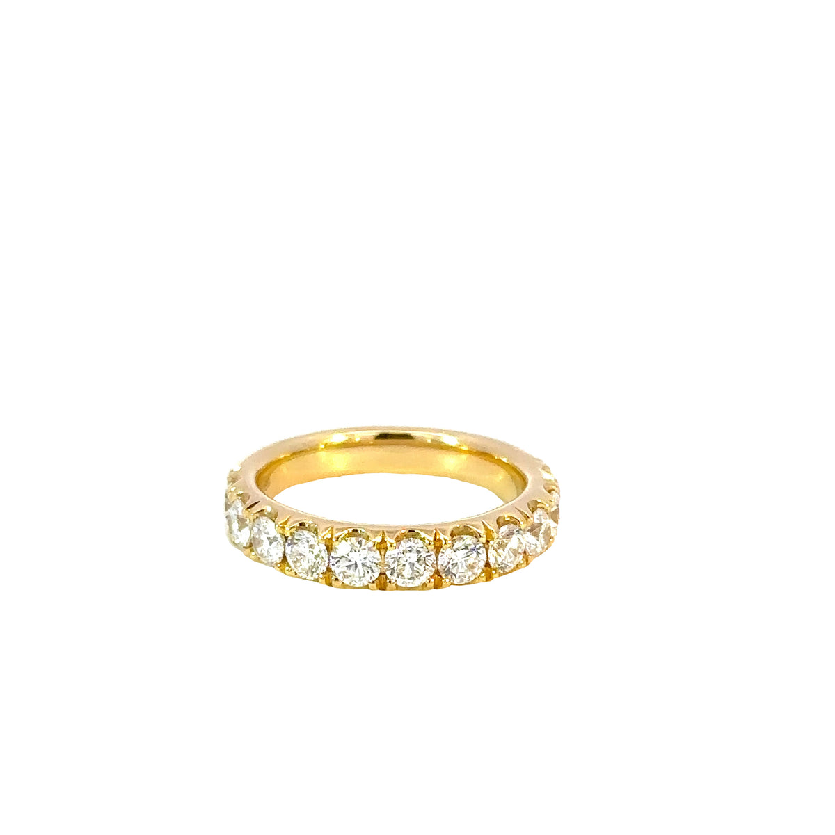 18K Yellow Gold Diamond Wedding Band Ring 1.63 Carat Total