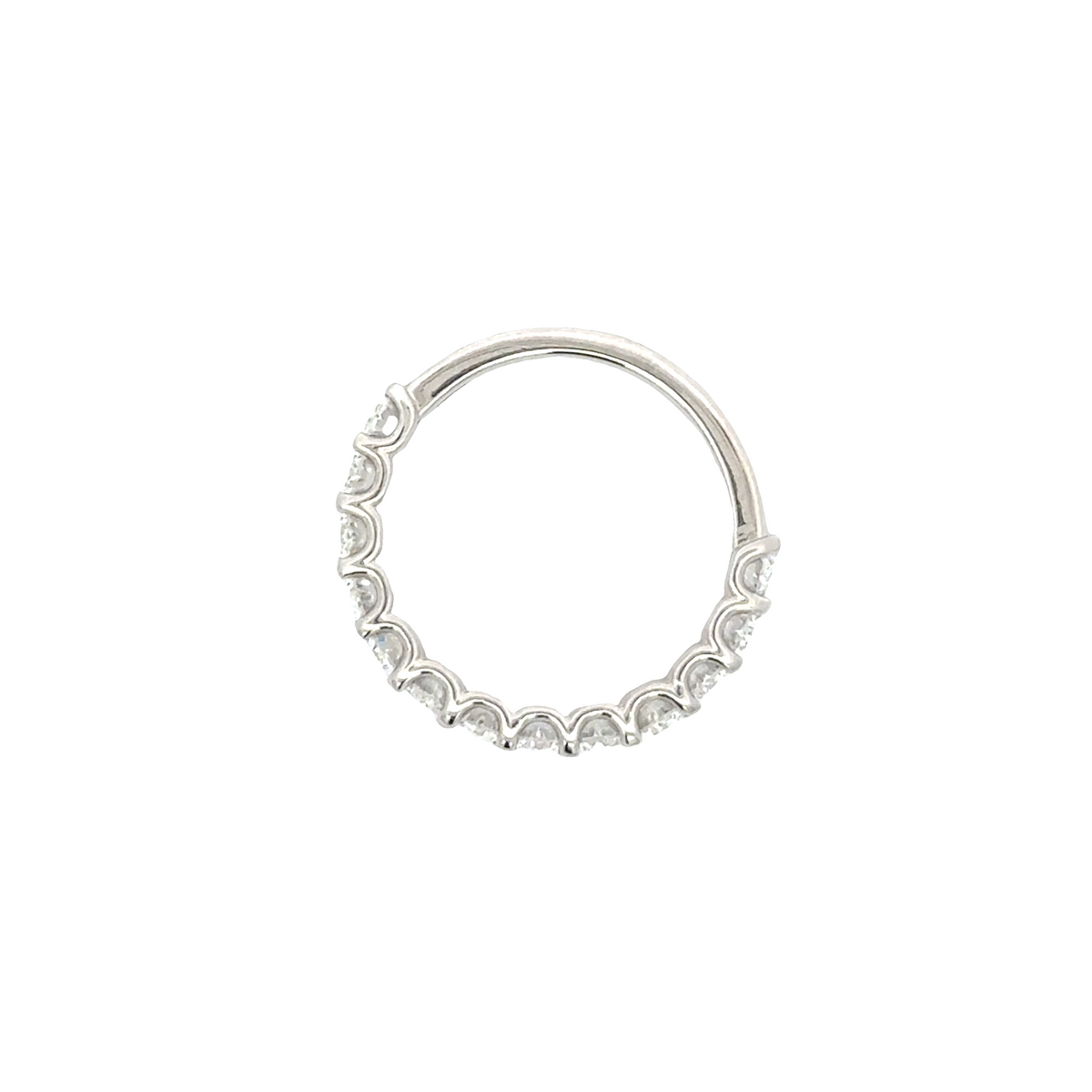 Platinum Oval Diamond Ring 1.88 Carat 13 Stone Band