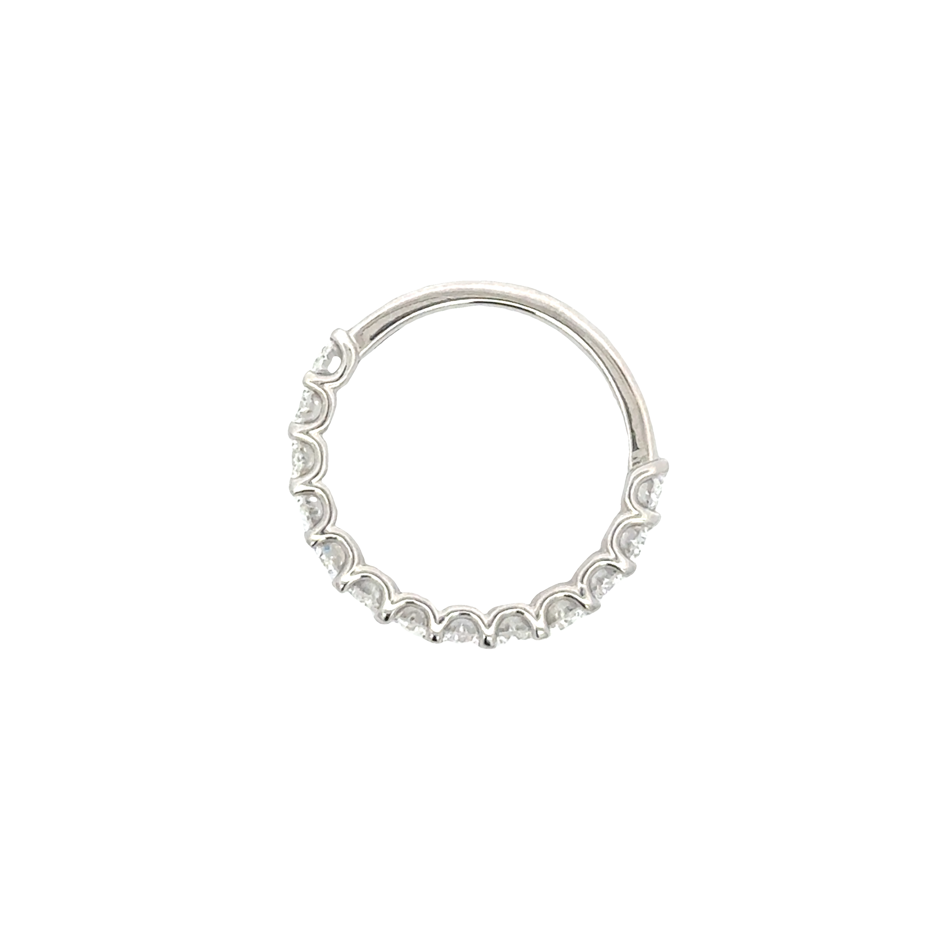 Platinum Oval Diamond Ring 1.88 Carat 13 Stone Band