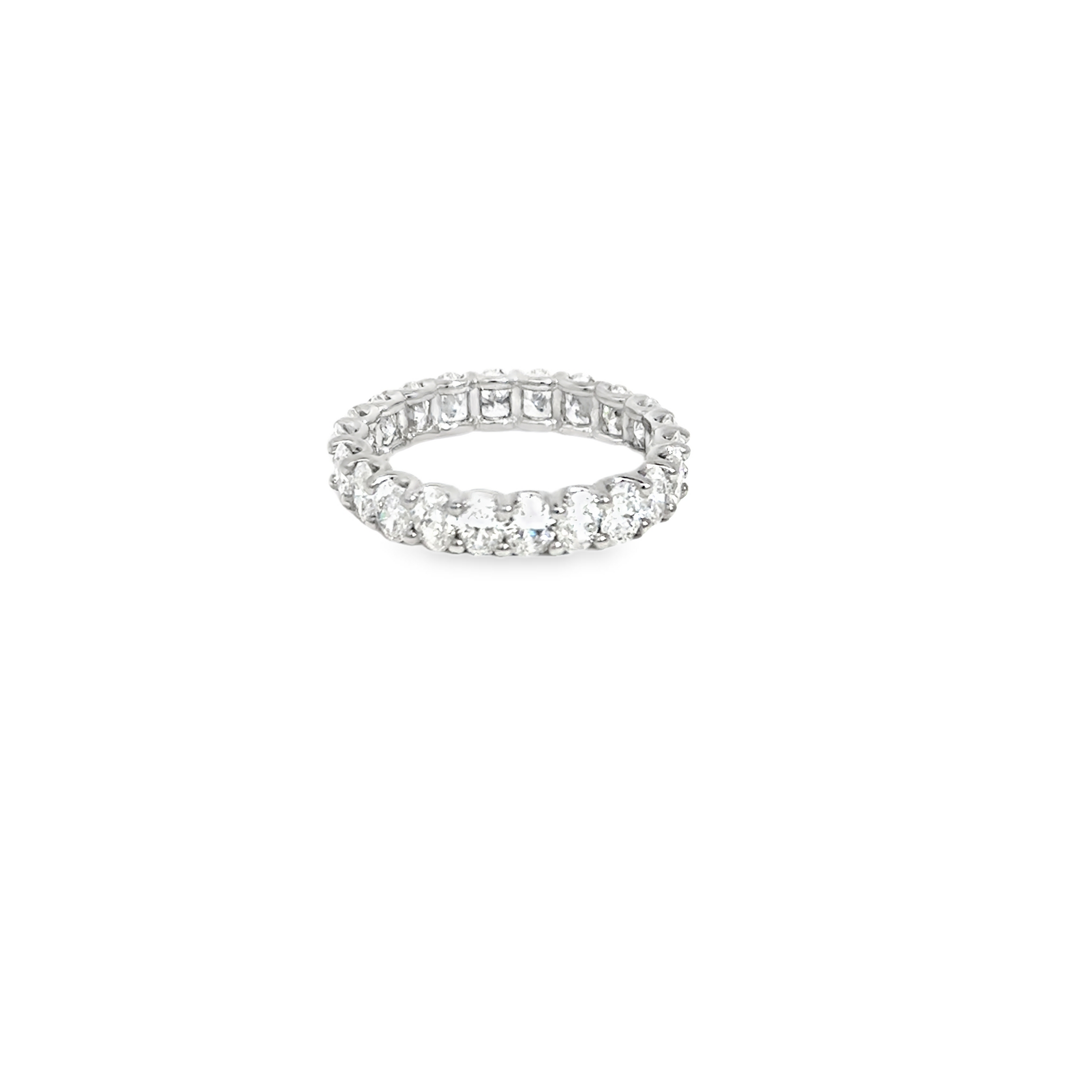Platinum Oval Diamond Eternity Band