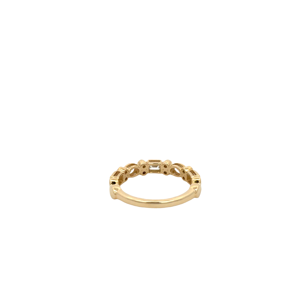 14K Yellow Gold Mixed Shape Diamond Band