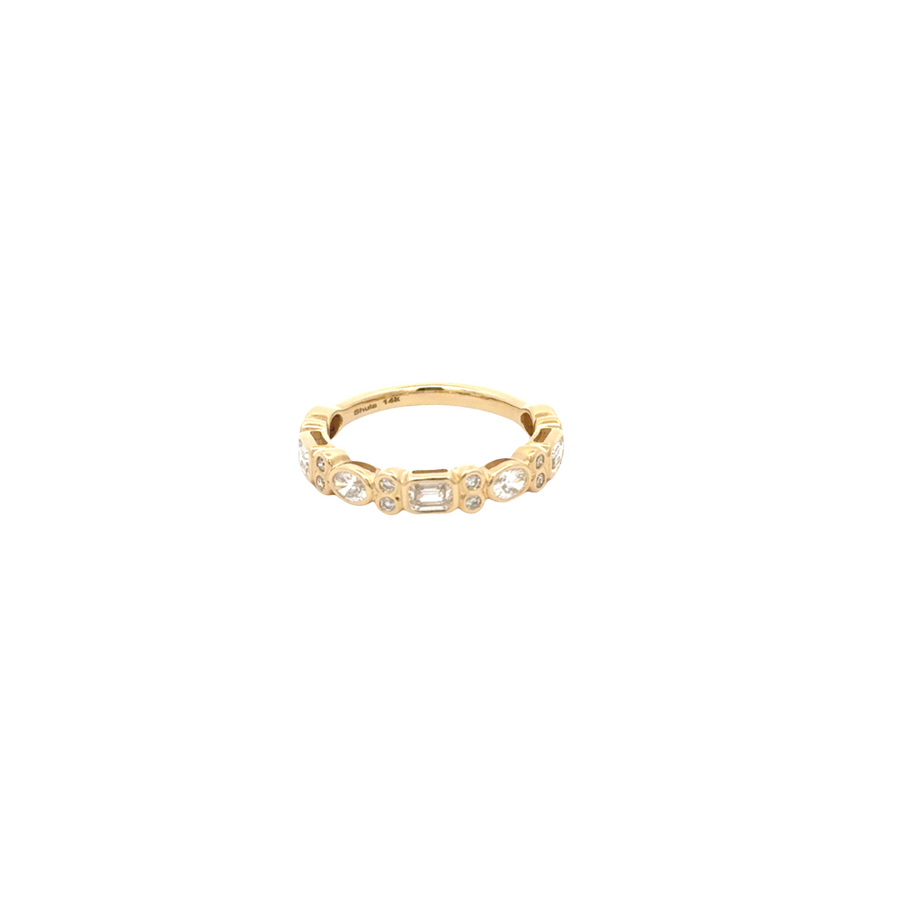 14K Yellow Gold Mixed Shape Diamond Band