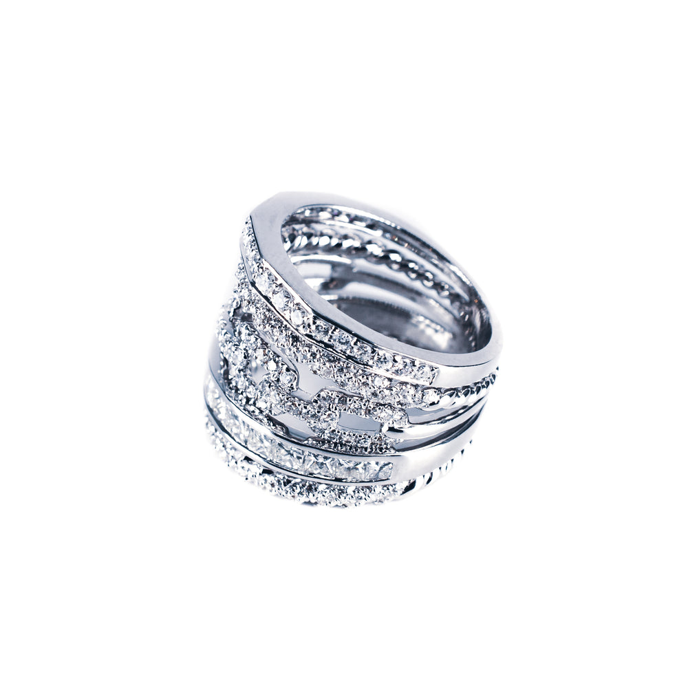 18K White Gold 5-in-1 Diamond Ring 2.49 Carat Total