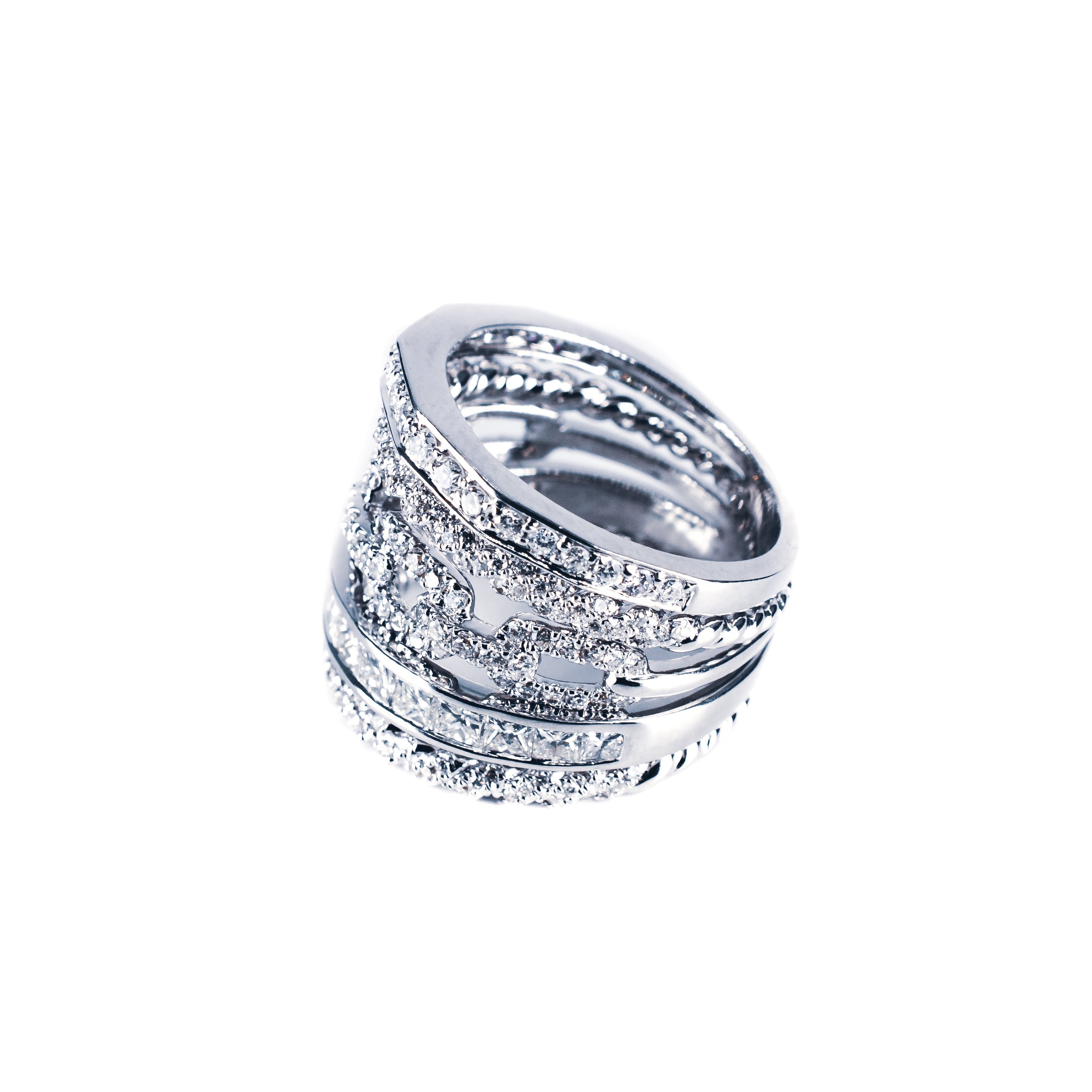 18K White Gold 5-in-1 Diamond Ring 2.49 Carat Total
