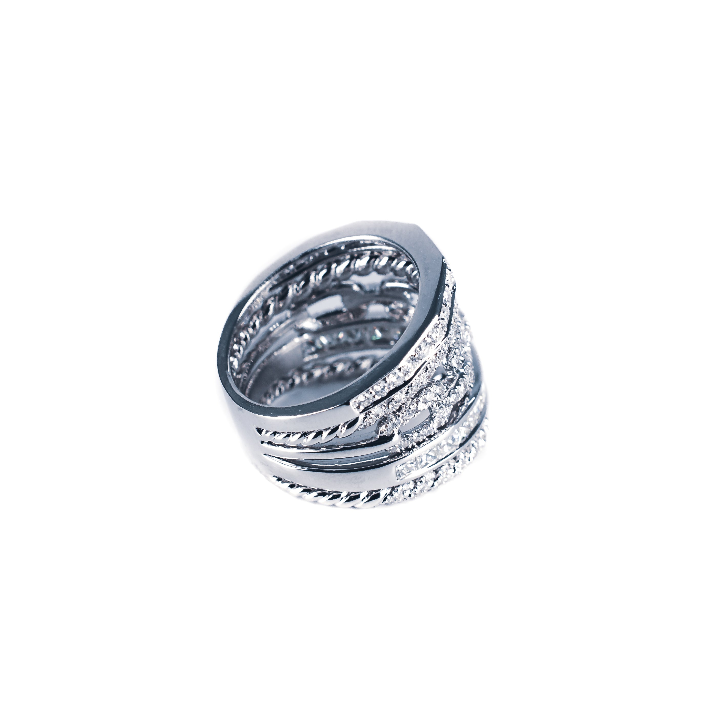 18K White Gold 5-in-1 Diamond Ring 2.49 Carat Total