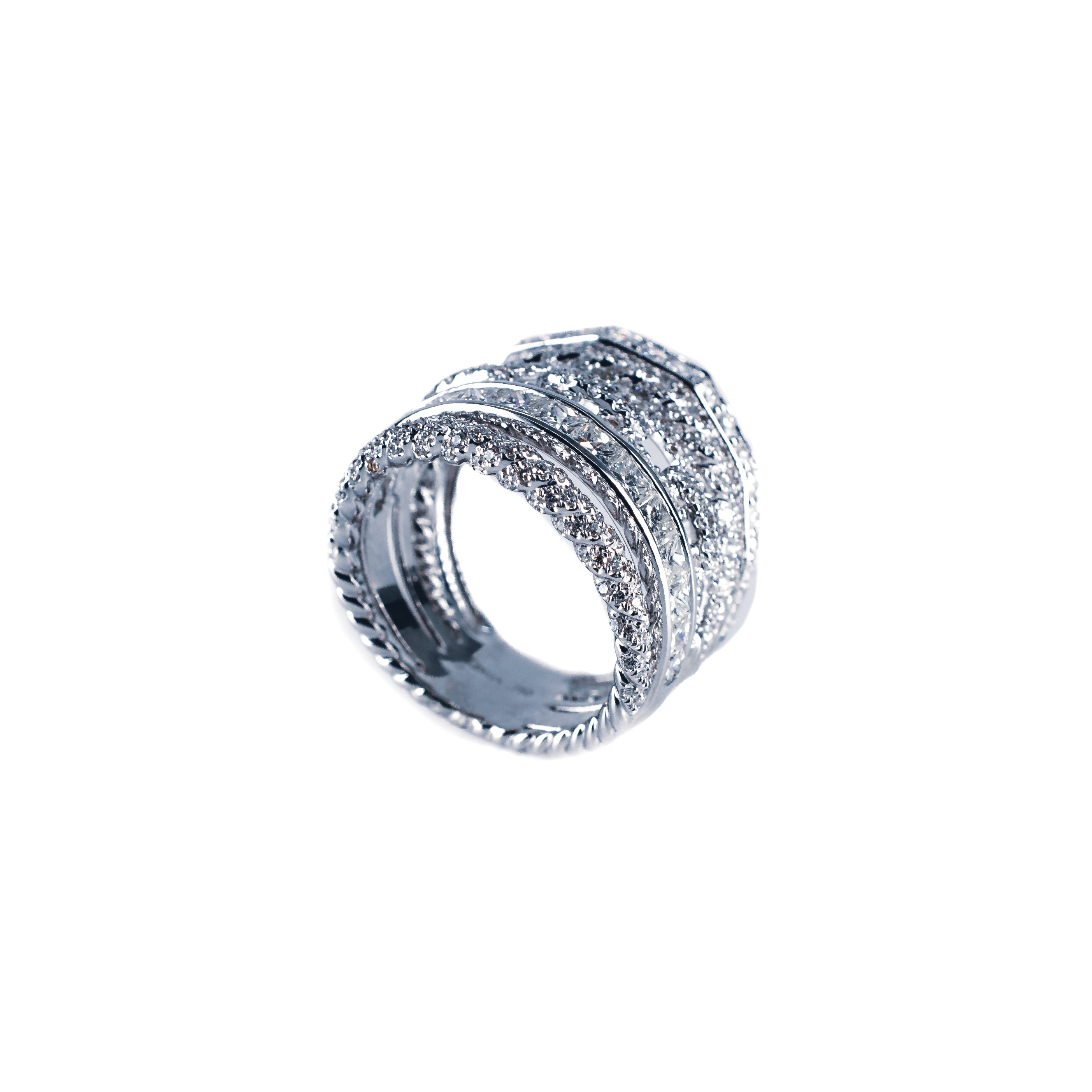 18K White Gold 5-in-1 Diamond Ring 2.49 Carat Total