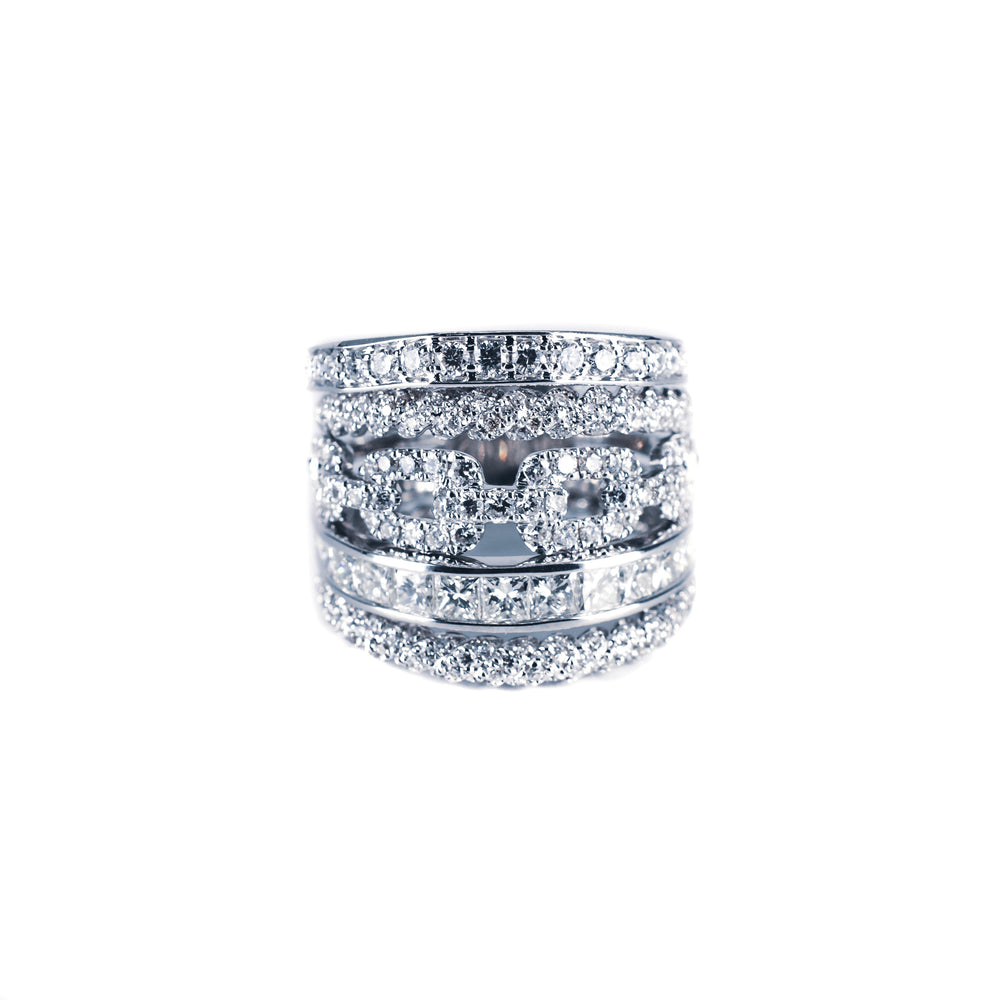 18K White Gold 5-in-1 Diamond Ring 2.49 Carat Total