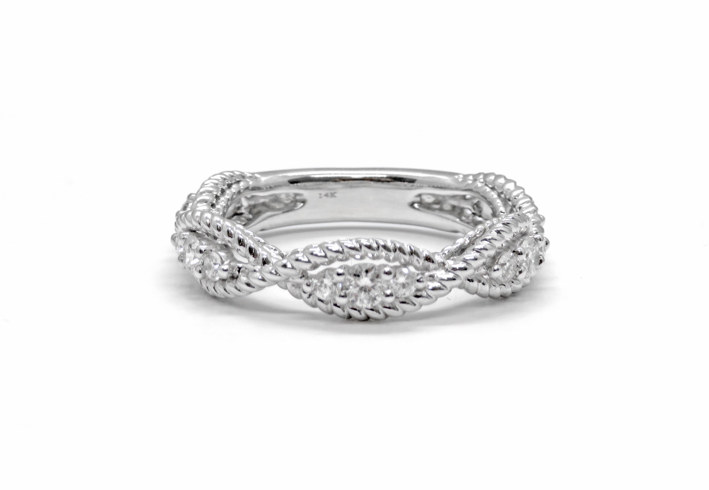 14kt White Gold Diamond Twist Ring
